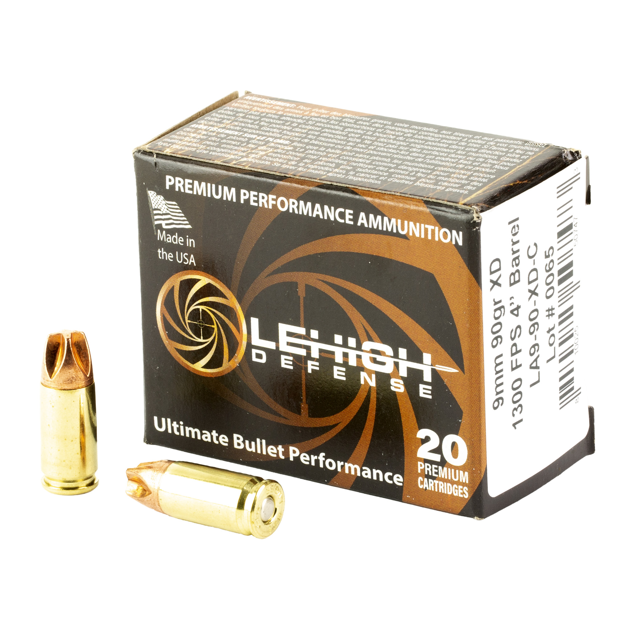 Lehigh Defense Xtreme Defense 9mm 90gr Fluid Transfer Monolithic – 20rd