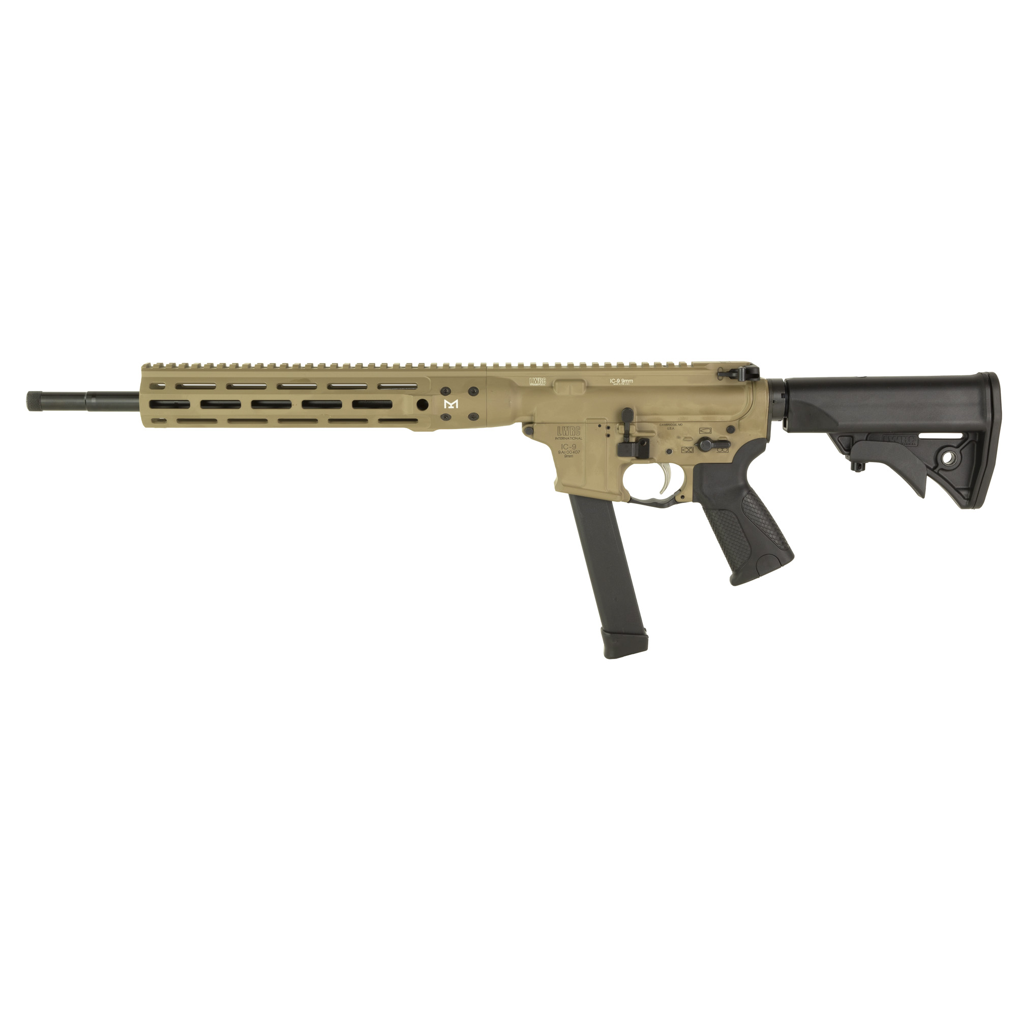 LWRC IC NINE 16″ 9mm 27rd – Flat Dark Earth