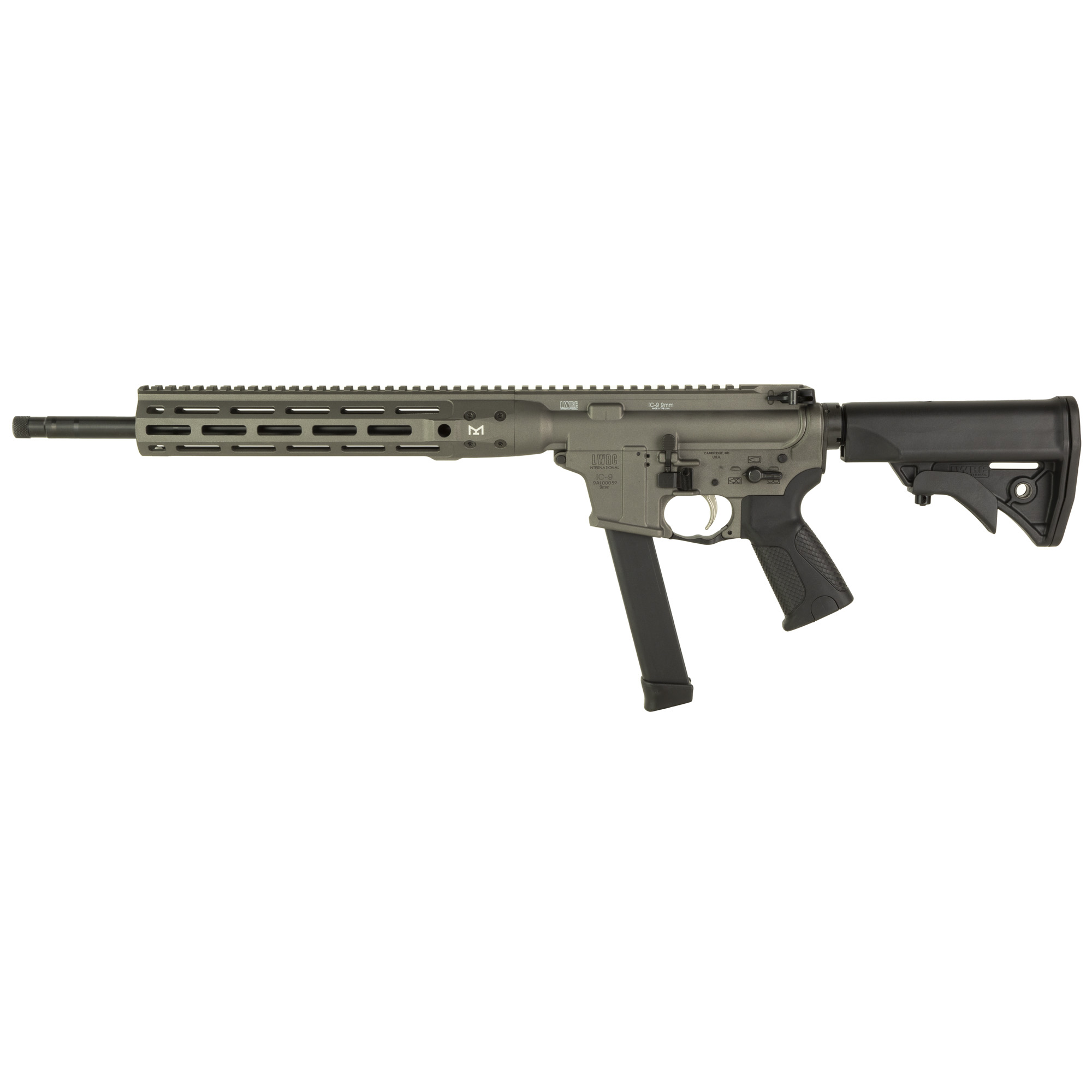 LWRC IC NINE 16″ 9mm 27rd – Tungsten