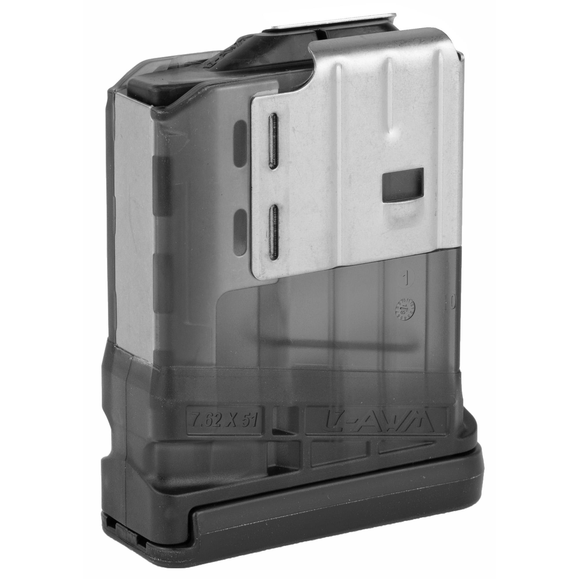 Lancer AR-15 L7 Advanced Warfighter 308 Winchester Magazine 10rd – Translucent Smoke