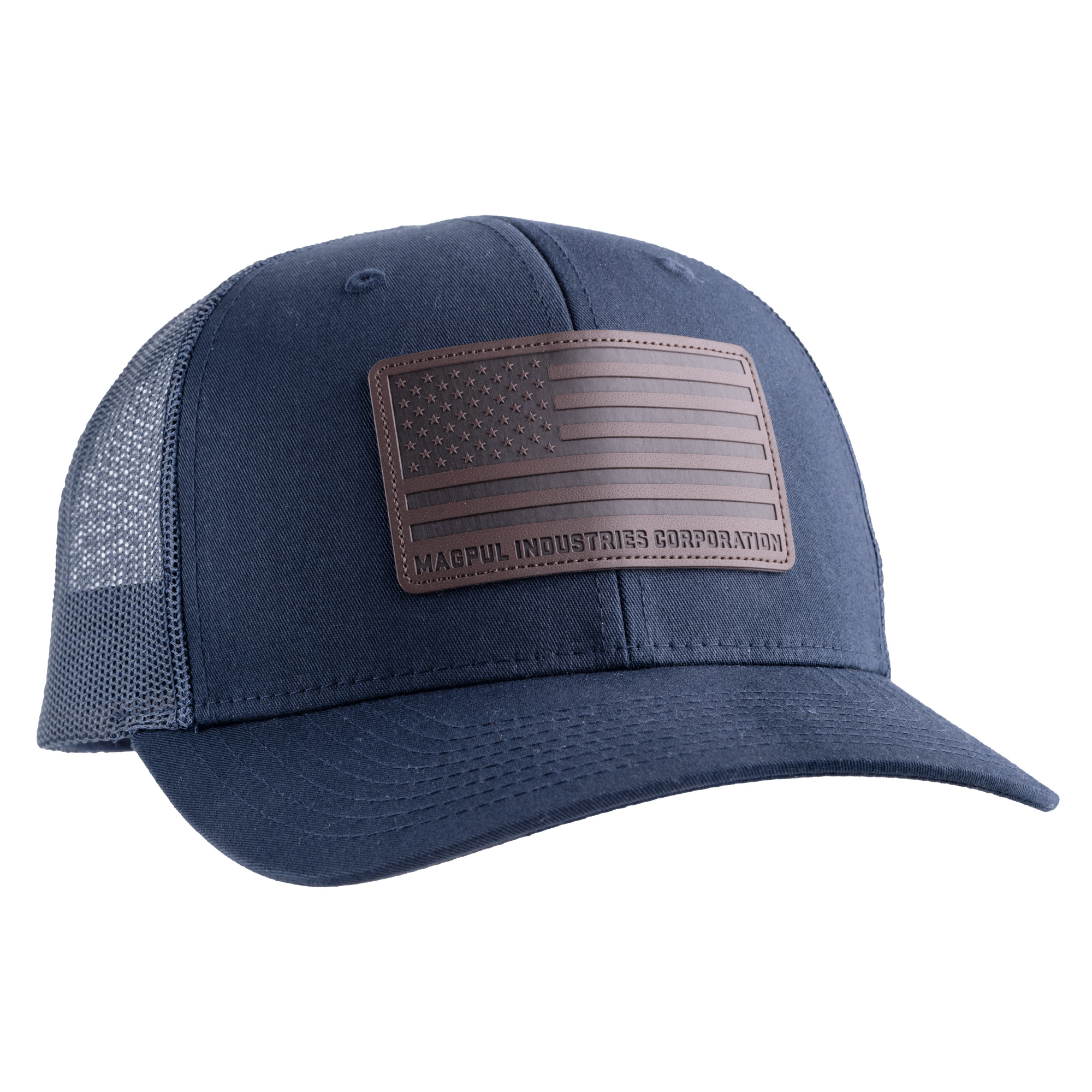 Magpul Standard Leather Patch Trucker Hat Cotton, Polyester Cap One Size Most – Navy