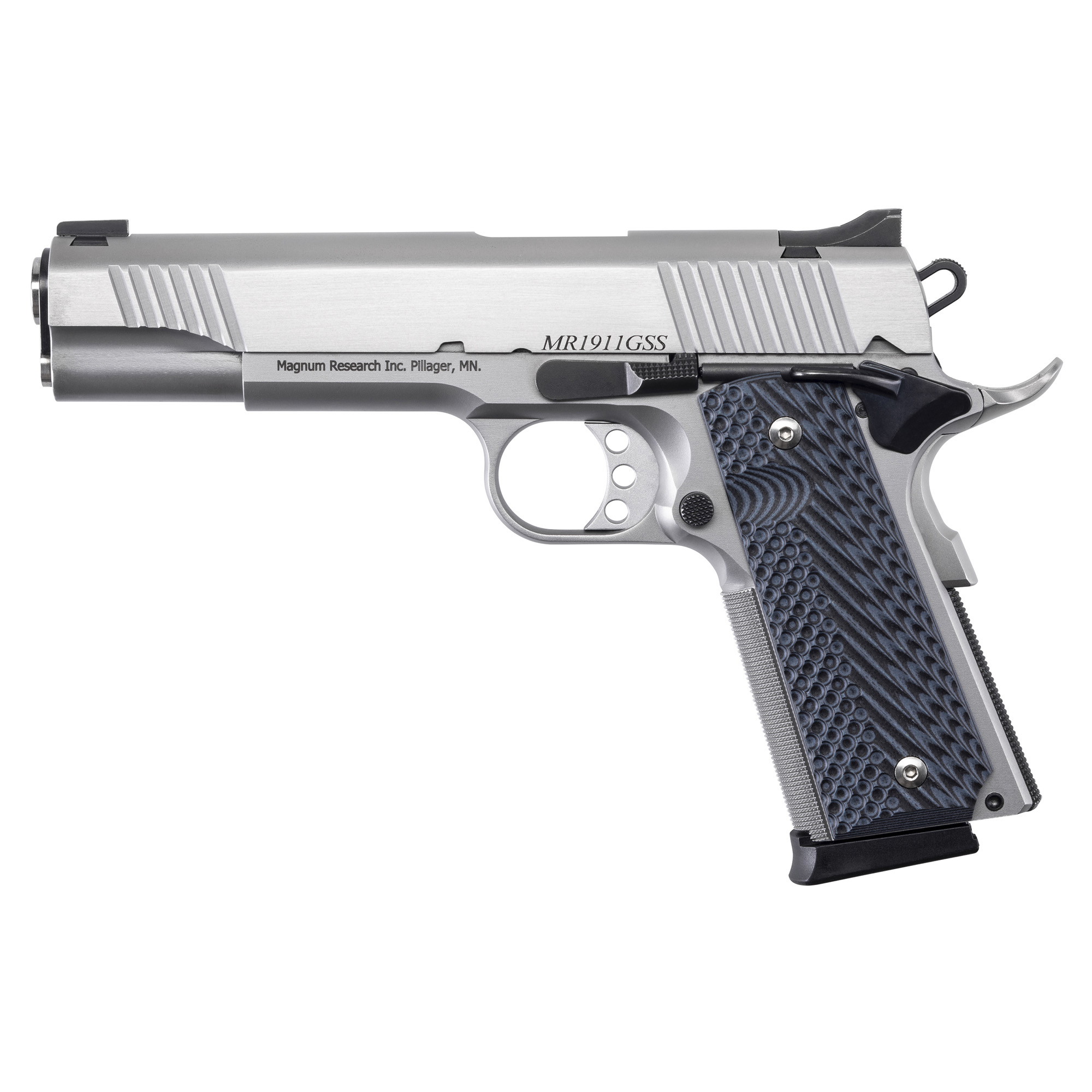 Magnum Research 1911GSS 5″ 45 ACP 8rd Fixed Sights – Silver