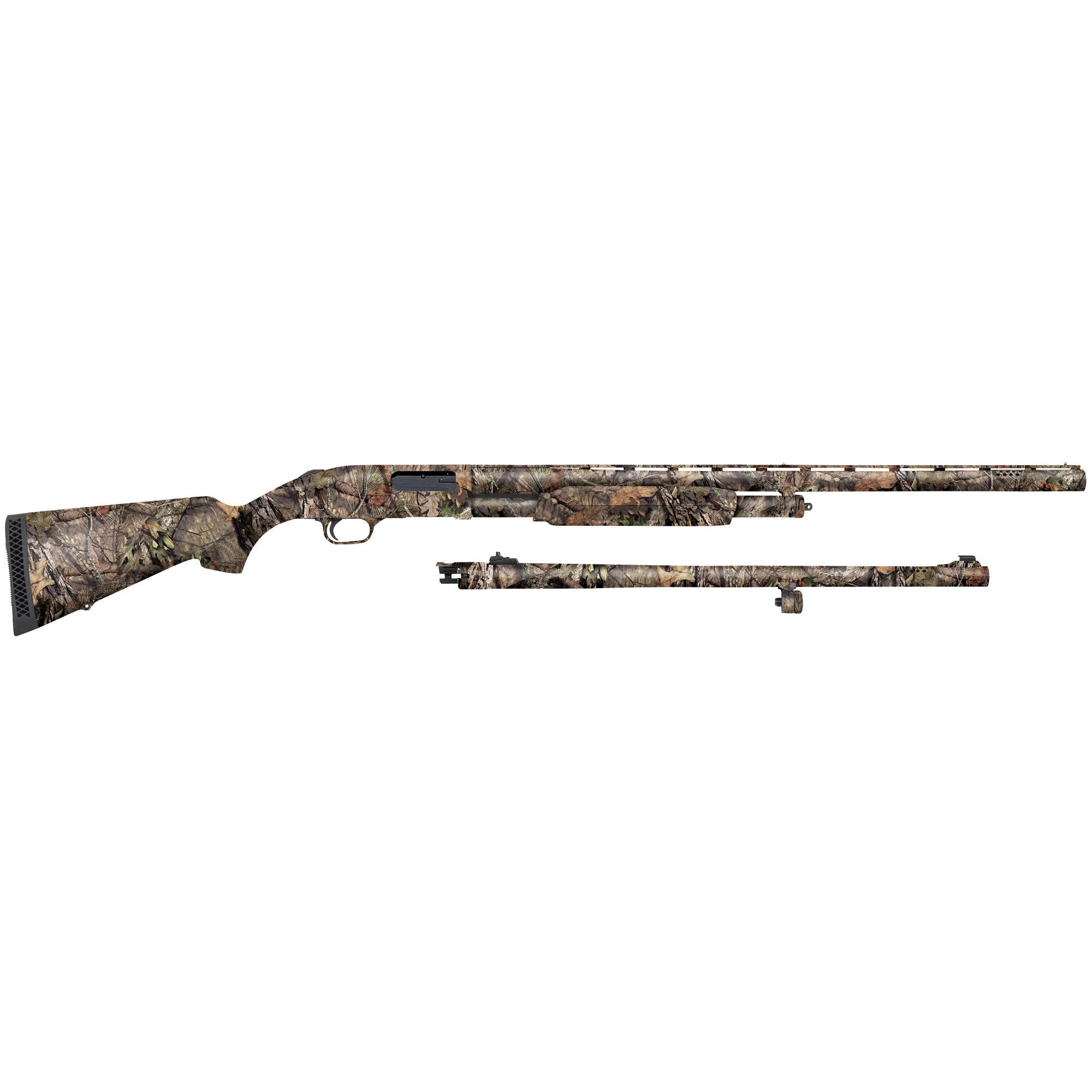 Mossberg 500 24″ & 28″ 12 Gauge 3″ 5rd Duel Bead, Adjustable Rifle – Mossy Oak Break-Up Country