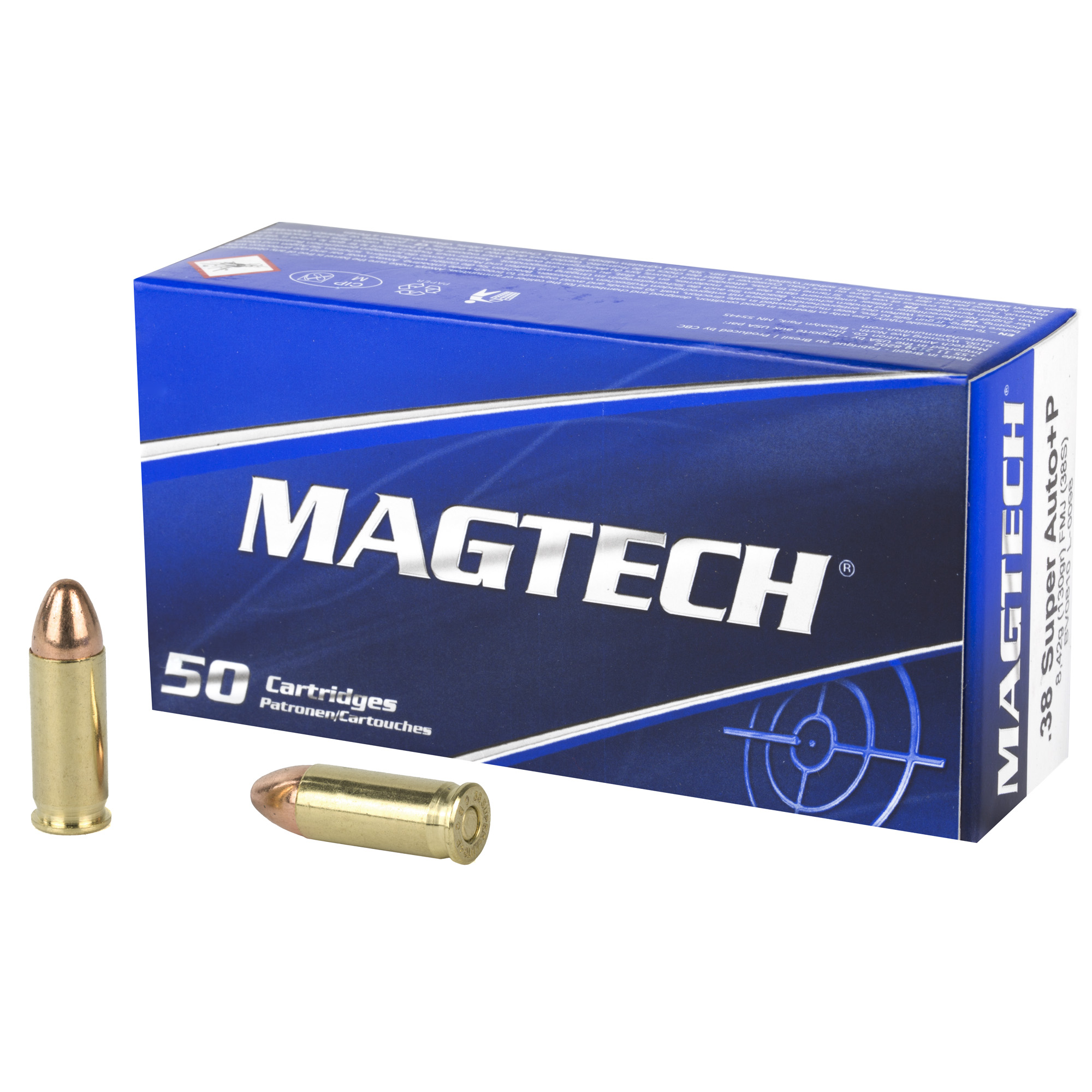 Magtech Sport Shooting 38 Super +P 130gr Full Metal Jacket – 50rd