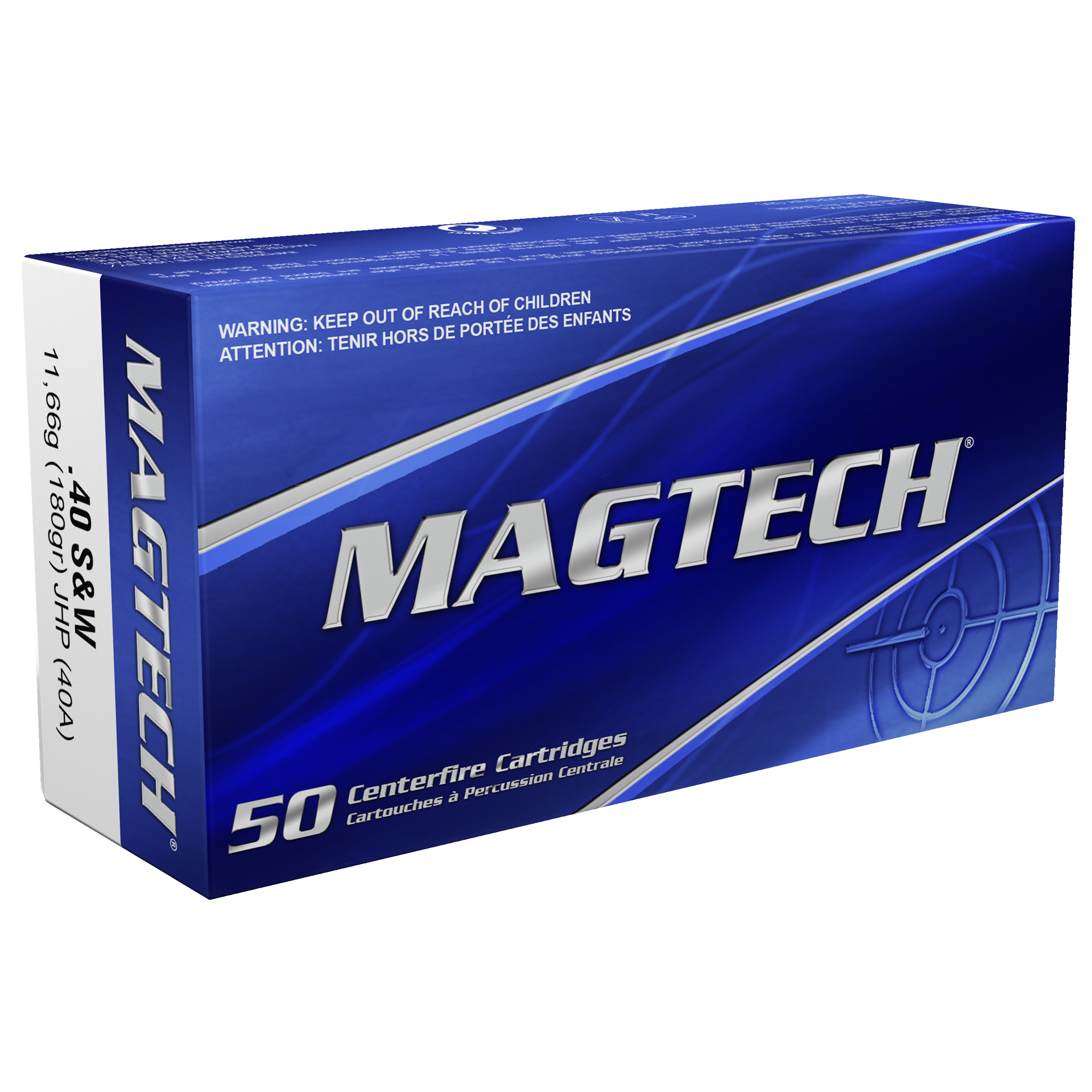 Magtech Sport Shooting 40 S&W 180gr Jacketed Hollow Point – 50rd