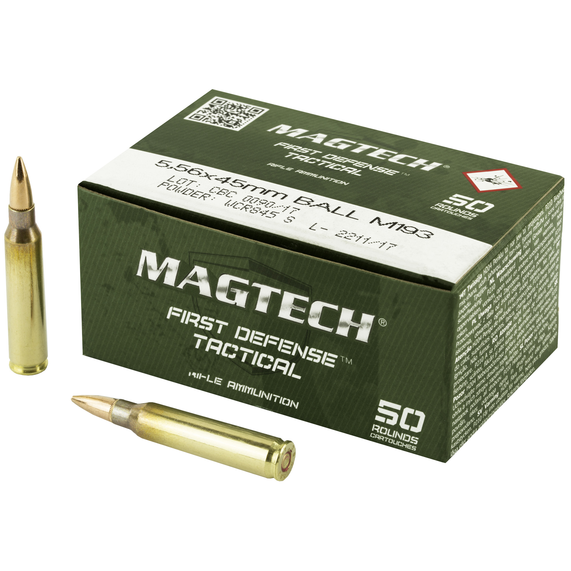 Magtech First Defense Tactical 5.56 NATO 55gr Full Metal Jacket – 50rd