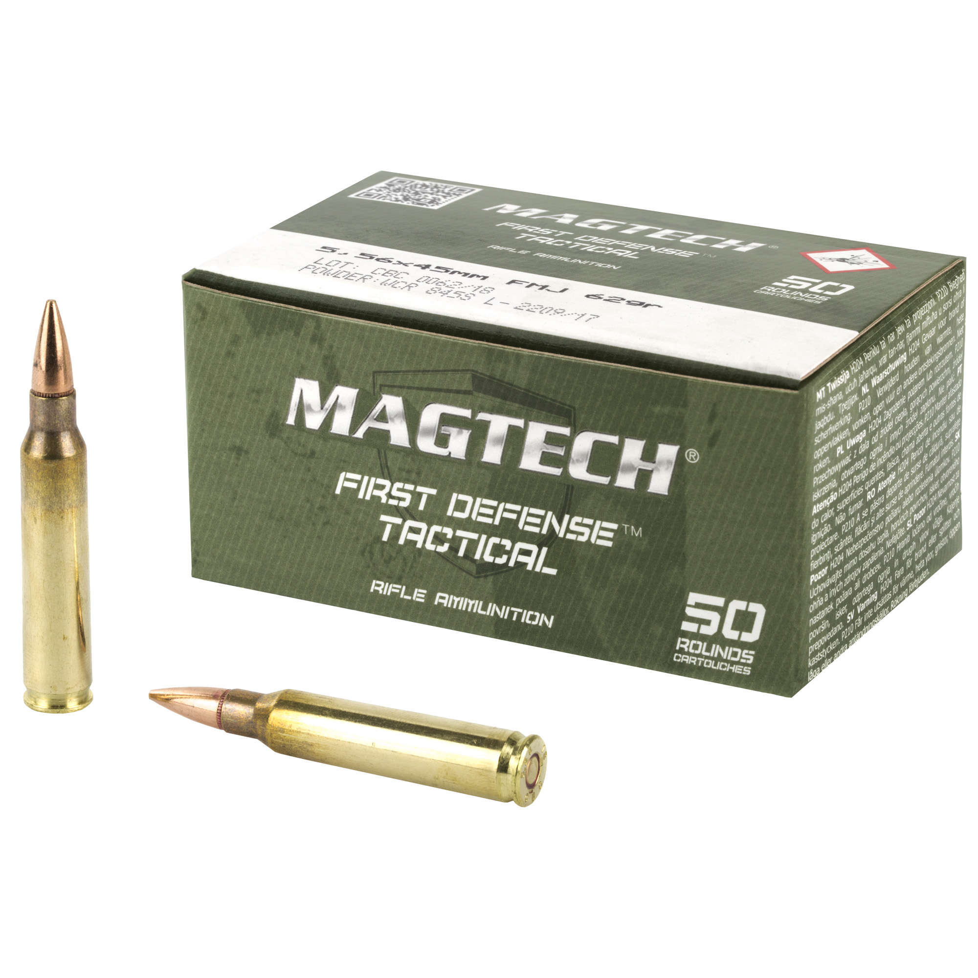 Magtech First Defense Tactical 5.56 NATO 62gr Full Metal Jacket – 50rd