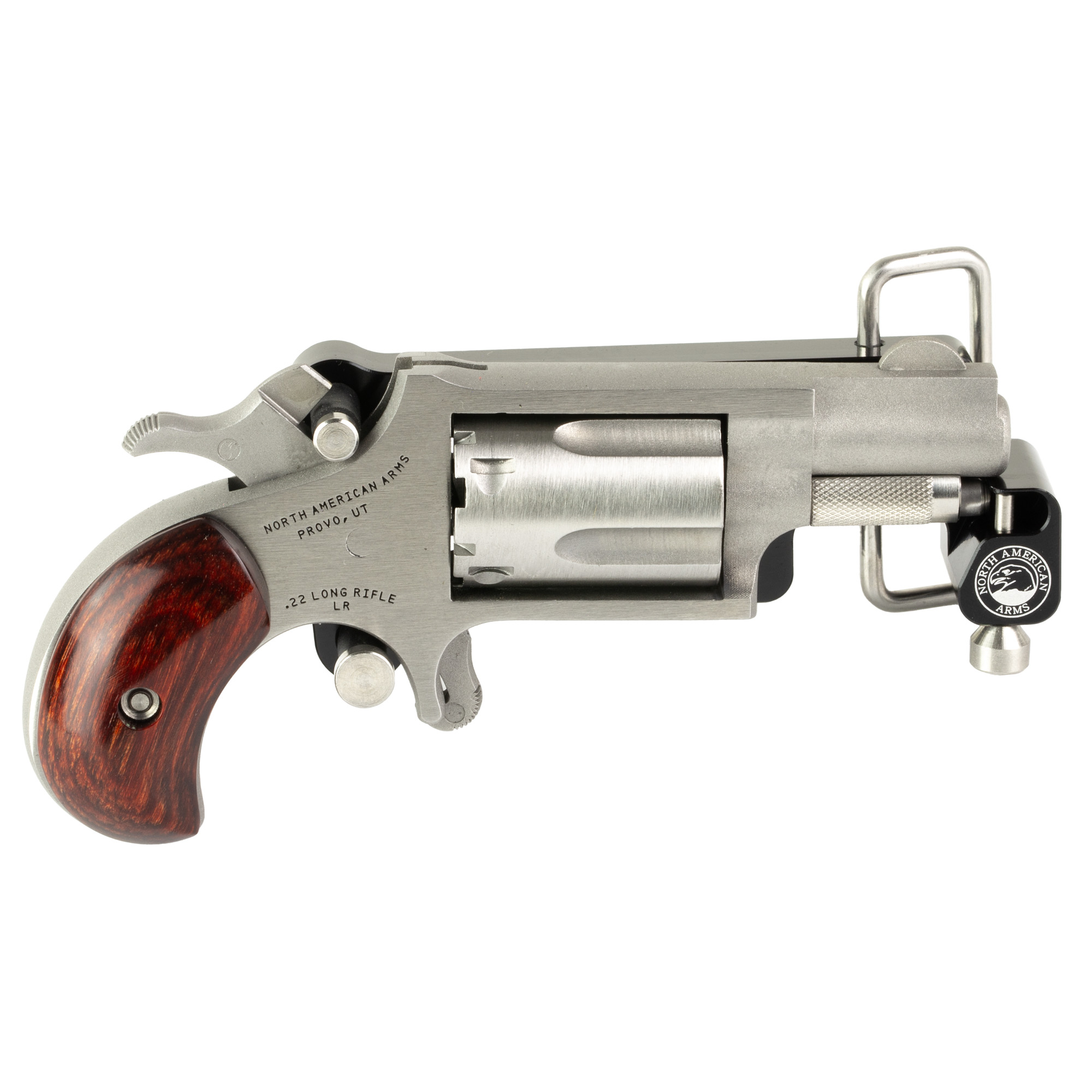 North American Arms Mini Revolver Combo Single Action 1.125″ 22 LR 5rd Fixed Sights – Silver