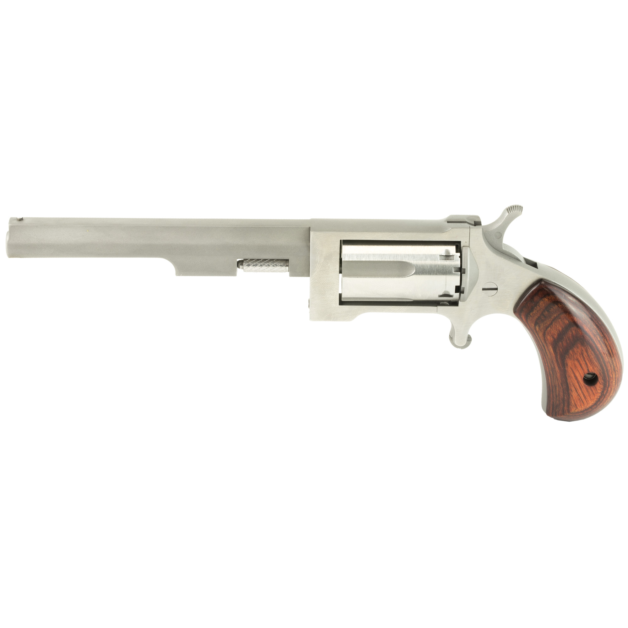 North American Arms Mini Revolver Sidewinder Single Action 4″ 22 WMR 5rd Fixed Sights – Silver