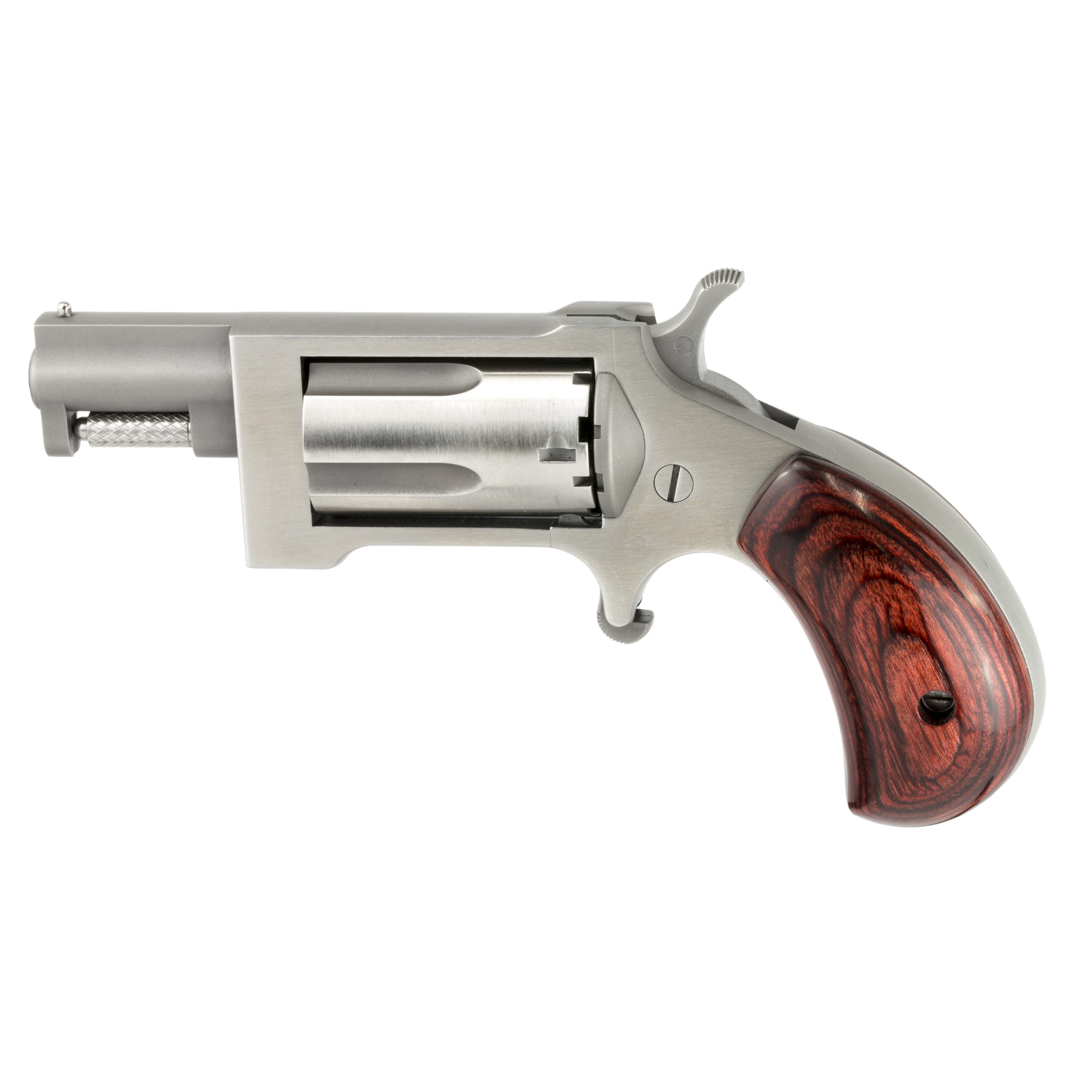 North American Arms Mini Revolver Sidewinder Single Action 1″ 22 LR 22 WMR 5rd Fixed Sights – Silver