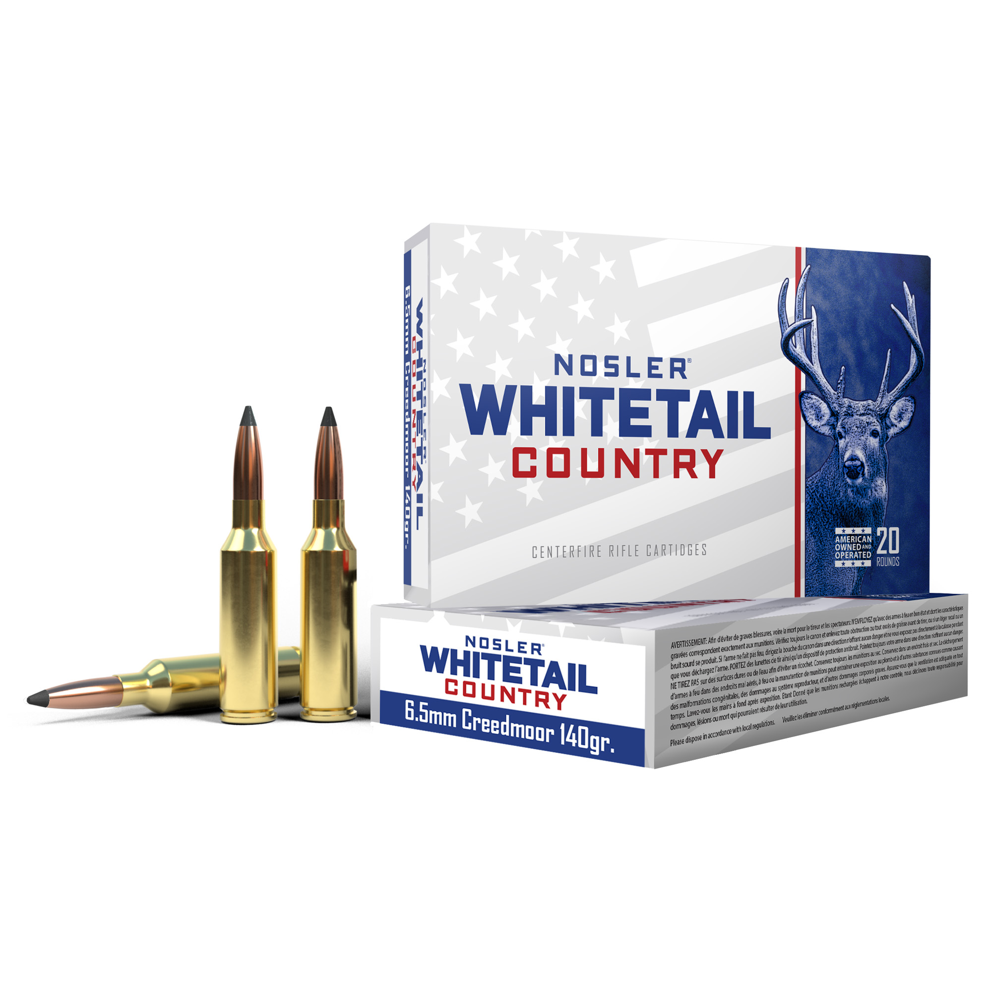 Nosler Whitetail Country 6.5 Creedmoor 140gr Solid Base – 20rd