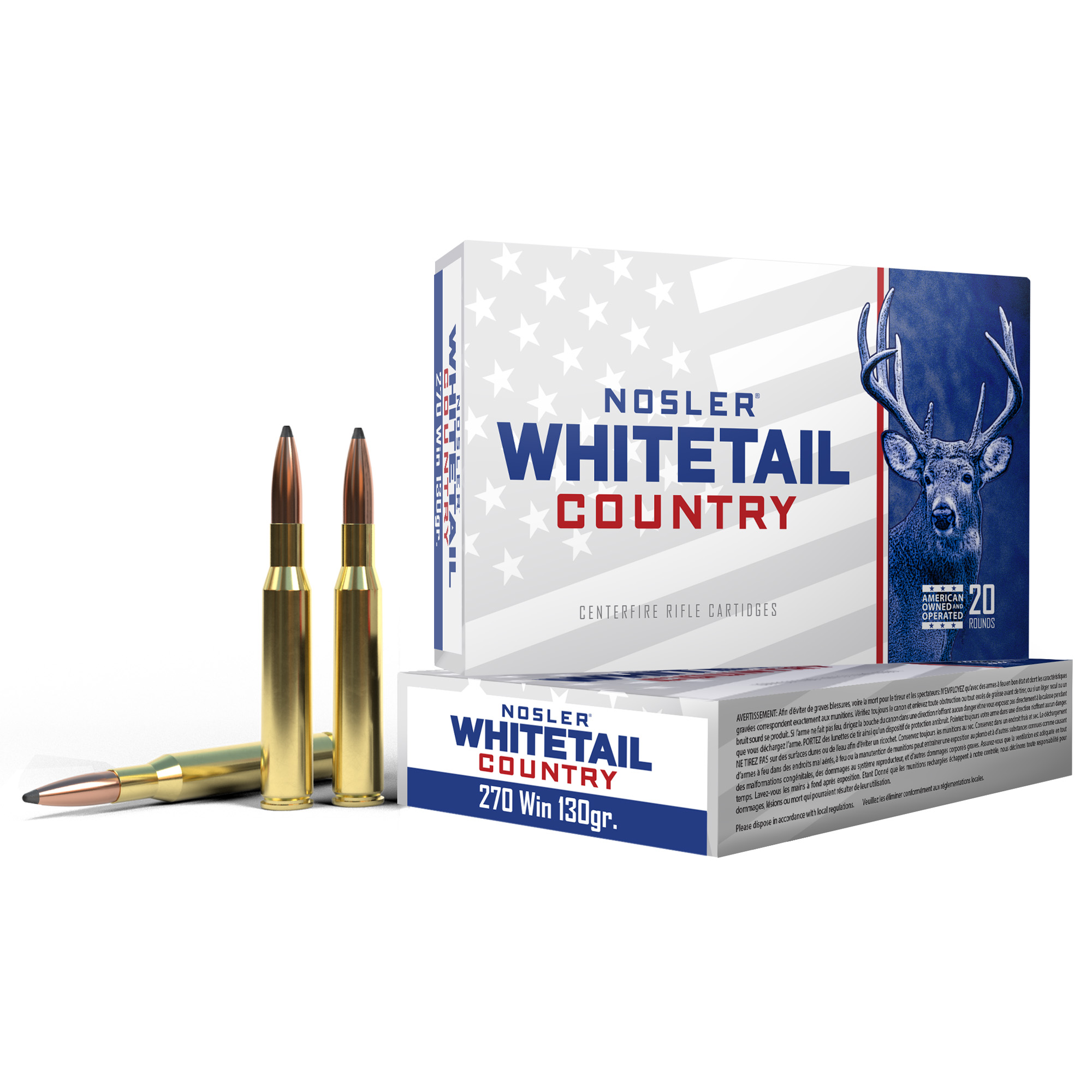 Nosler Whitetail Country 270 Winchester 130gr Solid Base – 20rd