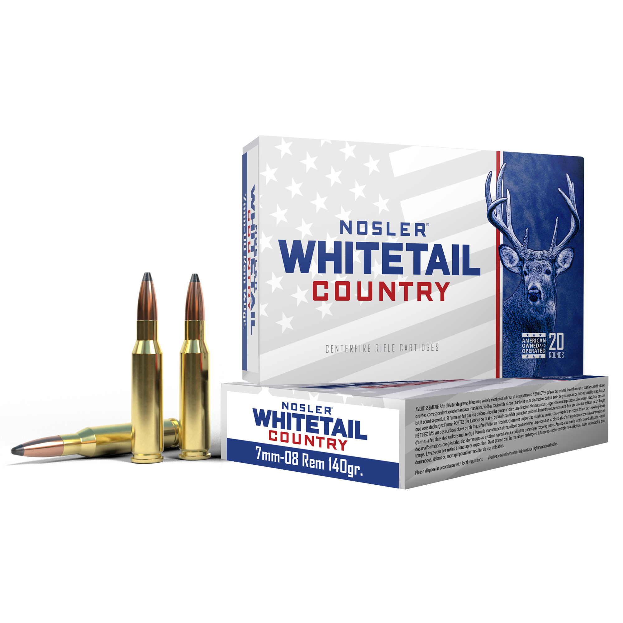 Nosler Whitetail Country 7MM-08 140gr Solid Base – 20rd