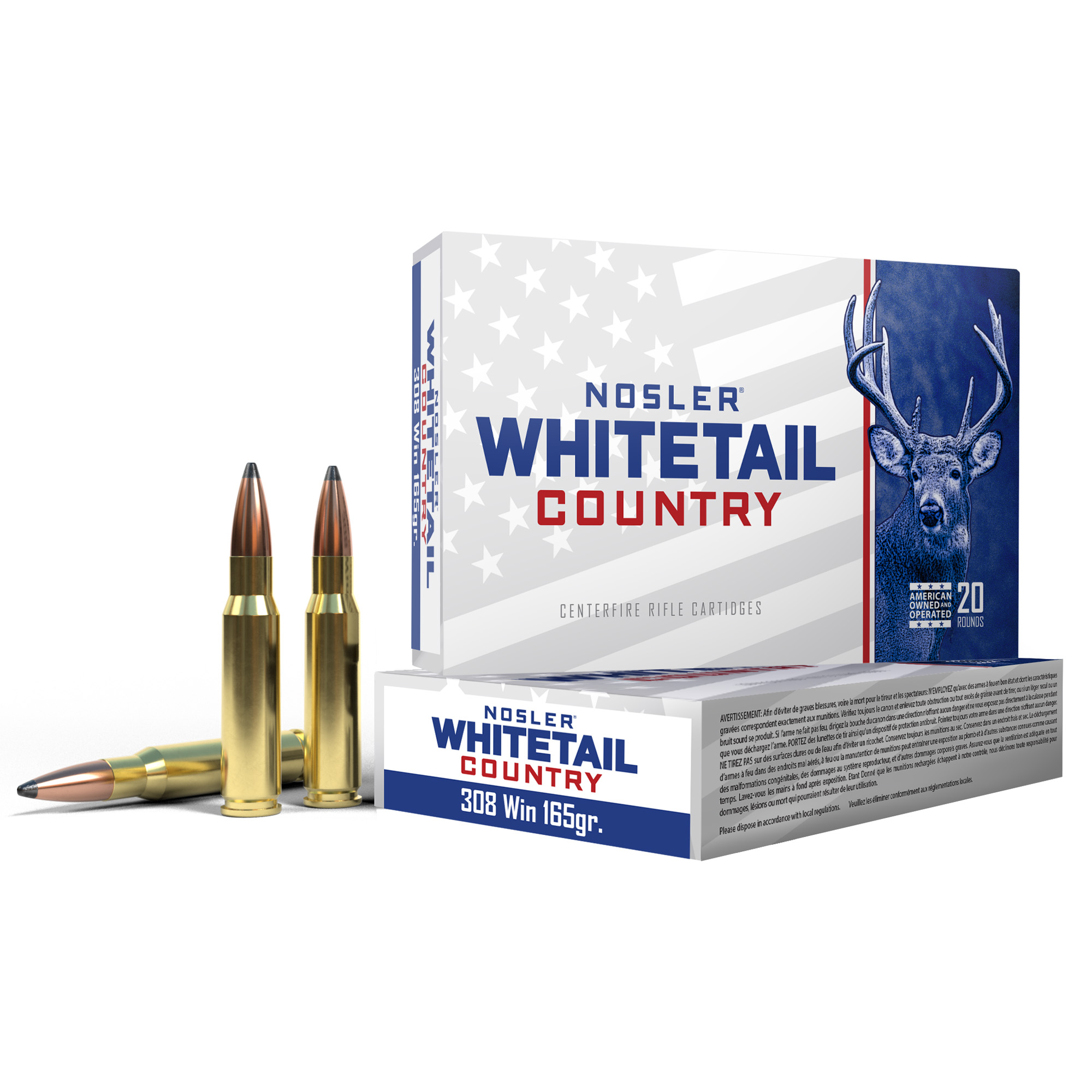 Nosler Whitetail Country 308 Winchester 165gr Solid Base – 20rd