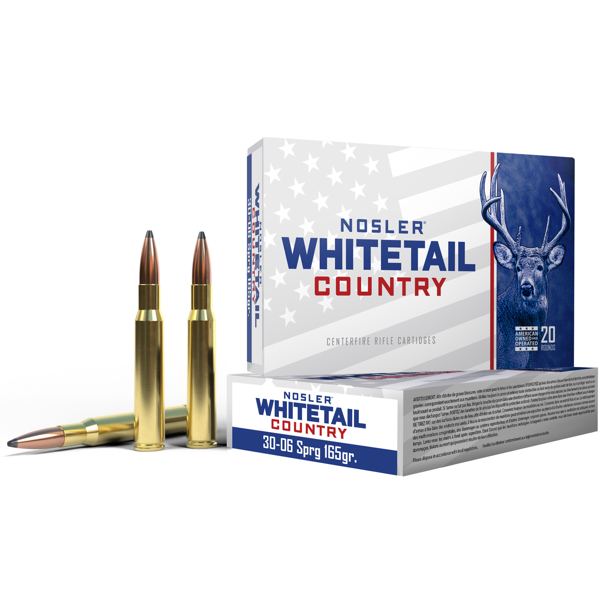 Nosler Whitetail Country 30-06 Springfield 165gr Solid Base – 20rd