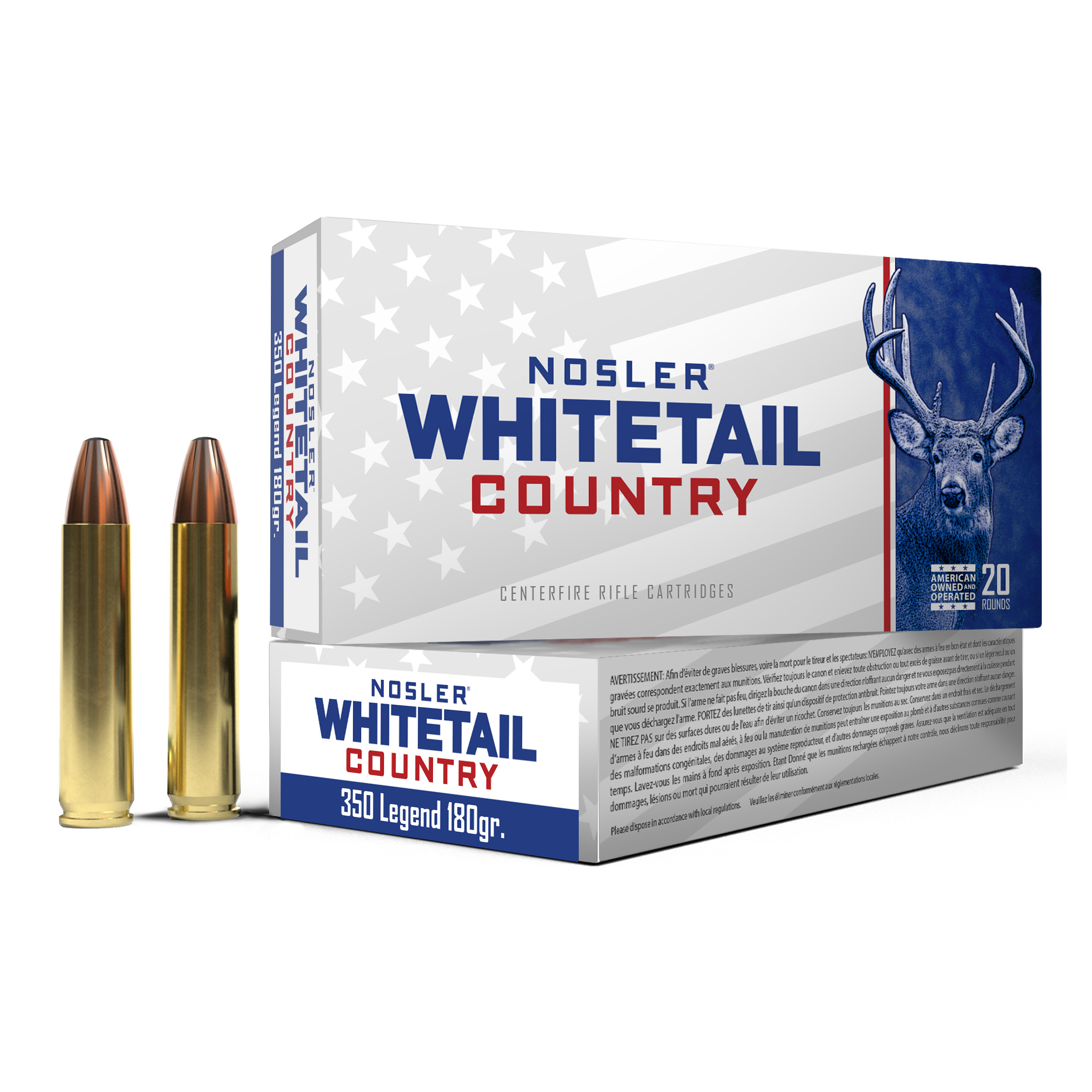 Nosler Whitetail Country 350 Legend 180gr Straight Wall – 20rd