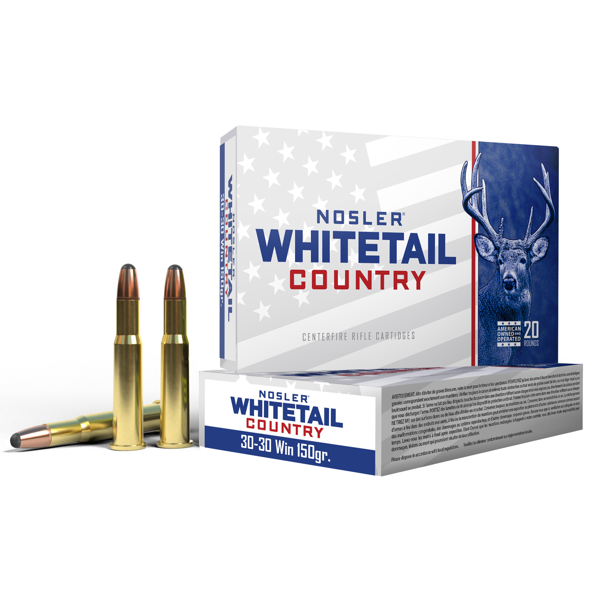 Nosler Whitetail Country 30-30 Winchester 150gr Solid Base – 20rd