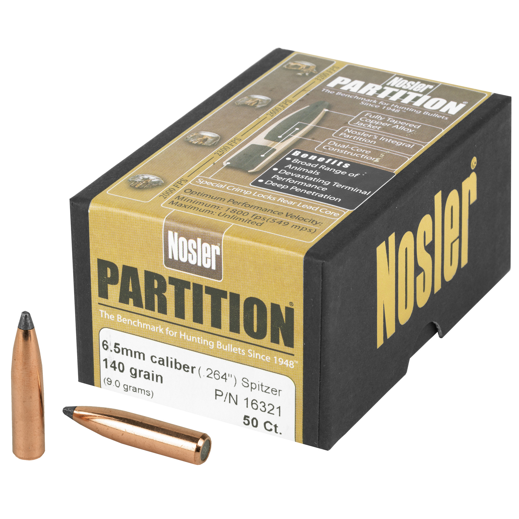 Nosler Partition 6.5MM .264 140gr Lead and Copper – 50