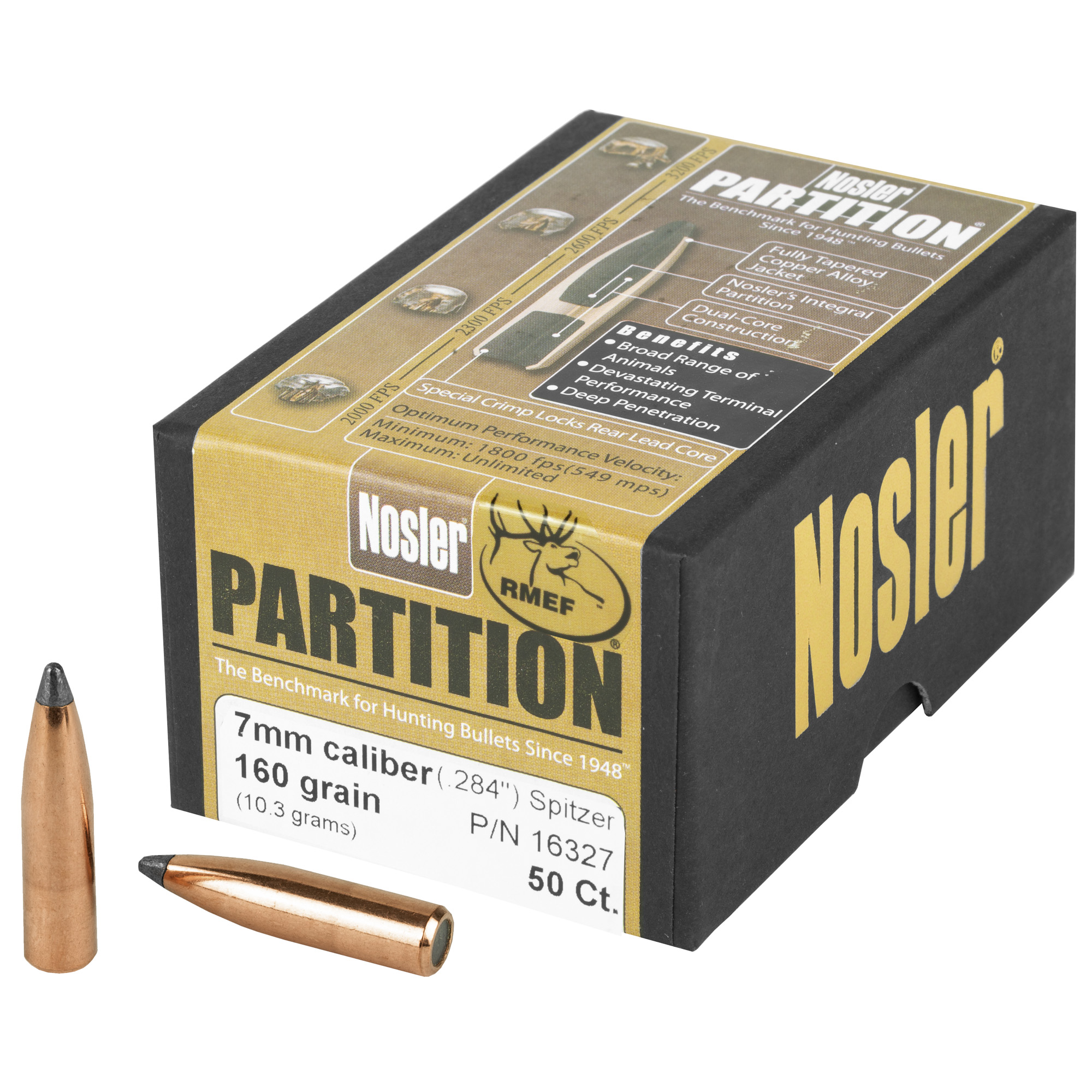 Nosler Partition 7MM .284 160gr Lead and Copper – 50