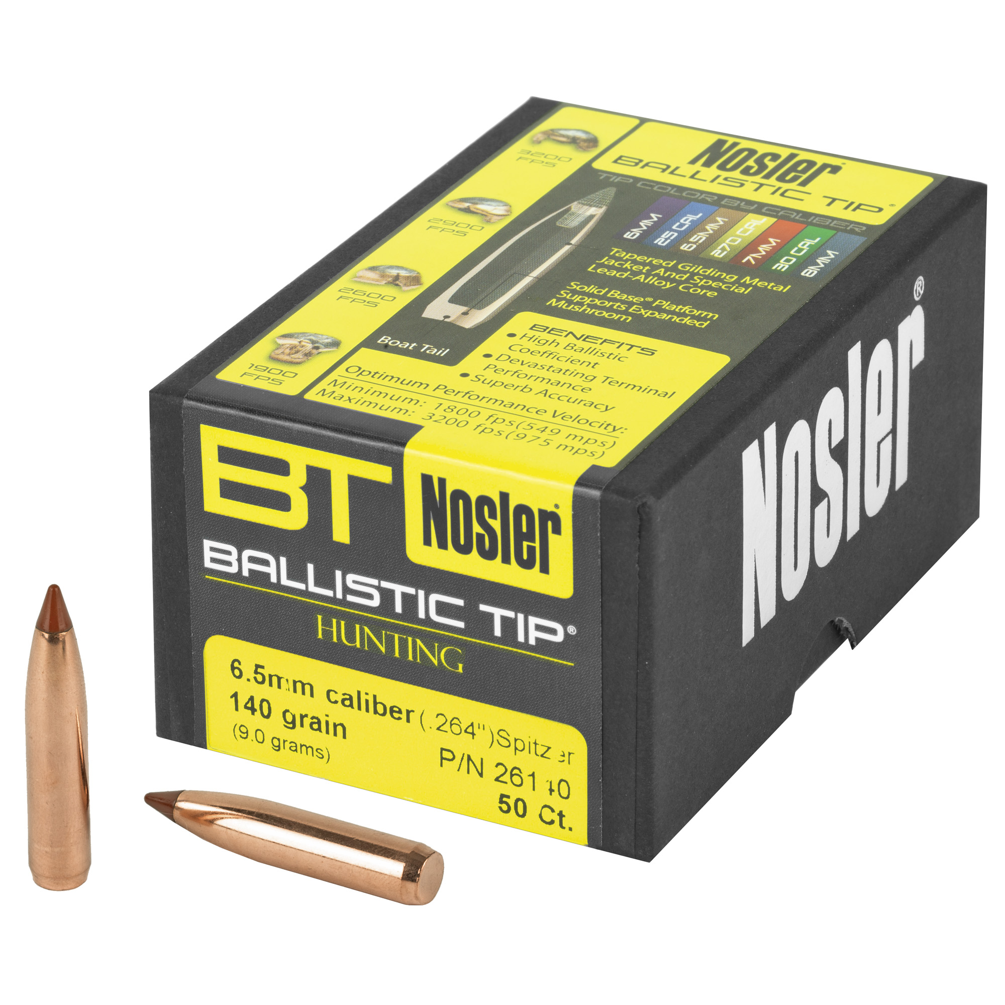 Nosler Ballistic Tip 6.5MM .264 140gr Lead and Copper – 50