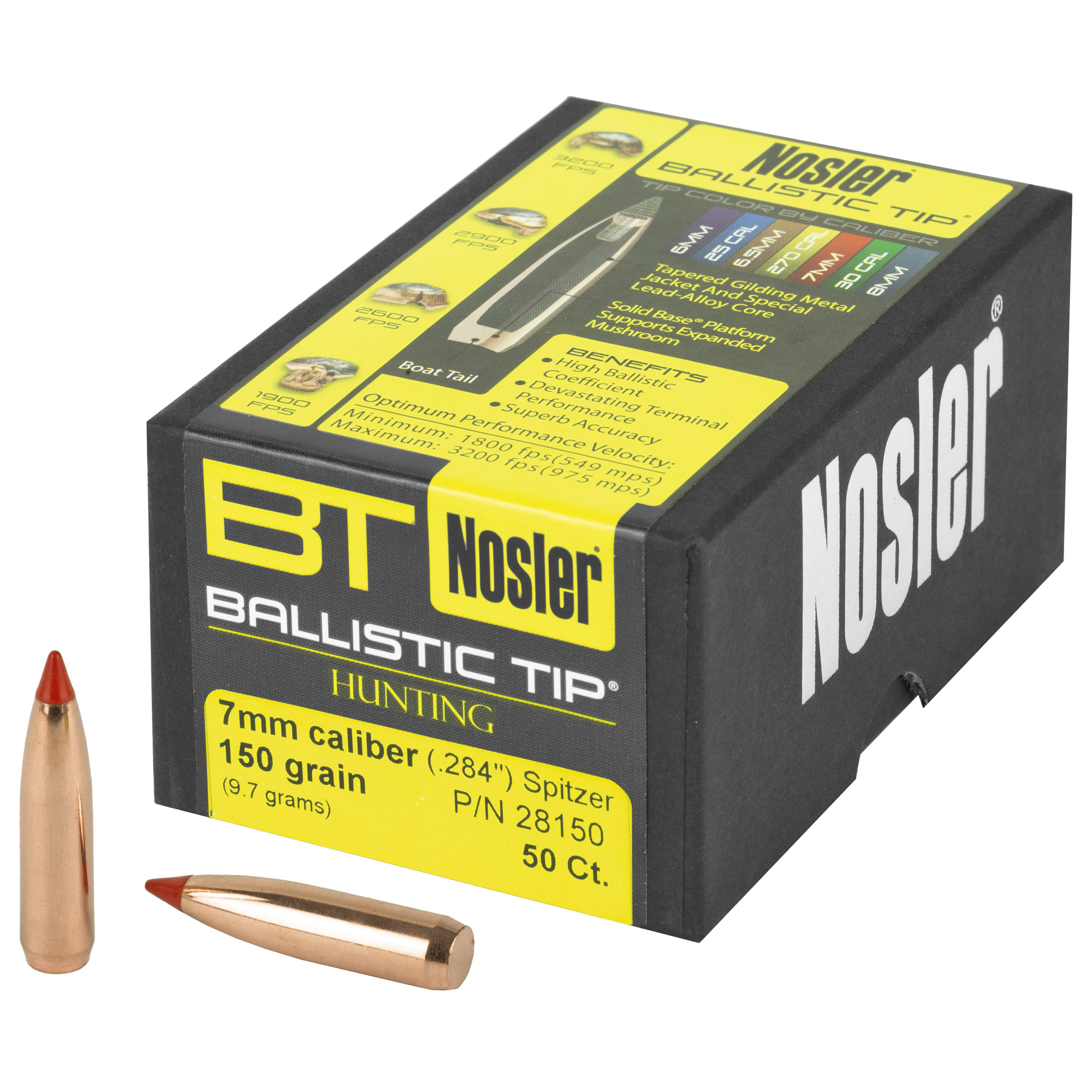 Nosler Ballistic Tip 7MM .284 150gr Lead and Copper – 50