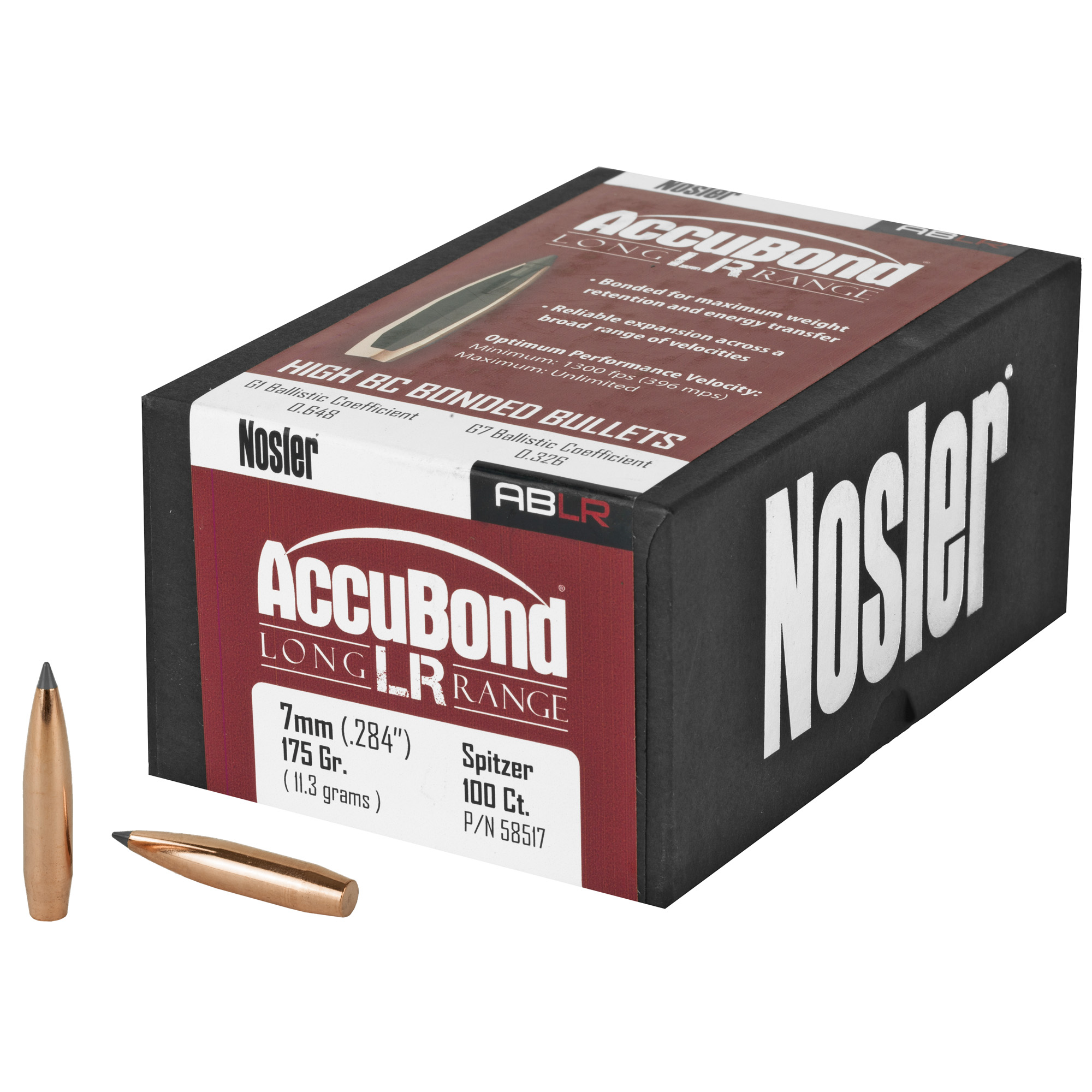 Nosler AccuBond Long Range 7MM .284 175gr Copper, Alloy, Lead – 100