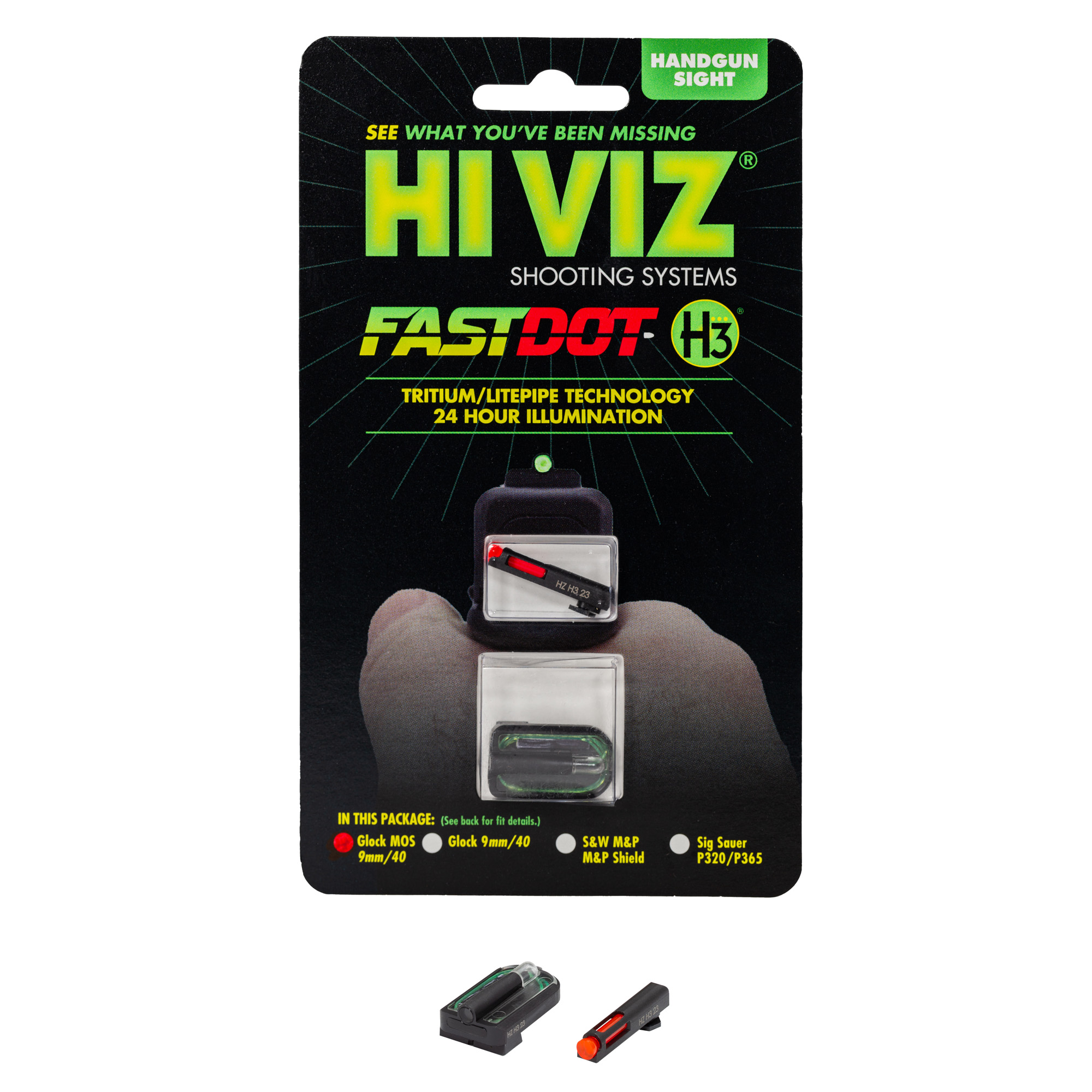 Hi-Viz Glock MOS FASTDOT H3 – Red, Green