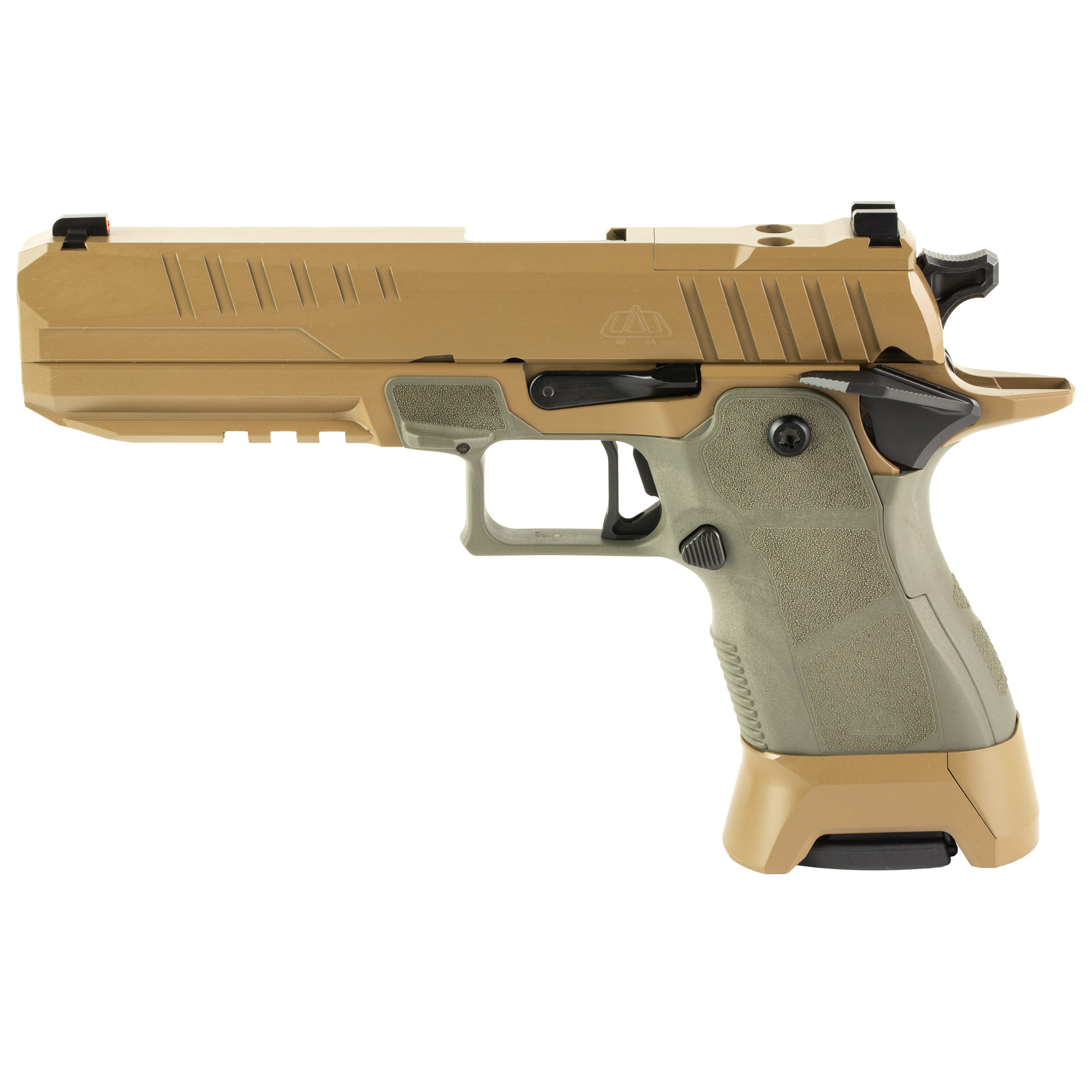 OA Defense 2311 Single Action Only 5″ 9mm 17rd Night Sights – Desert Tan