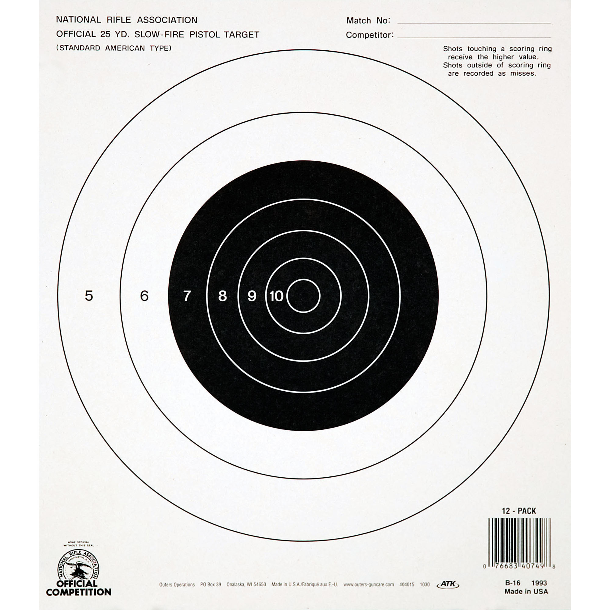 Champion Traps & Targets NRA B16 – 100/Pack