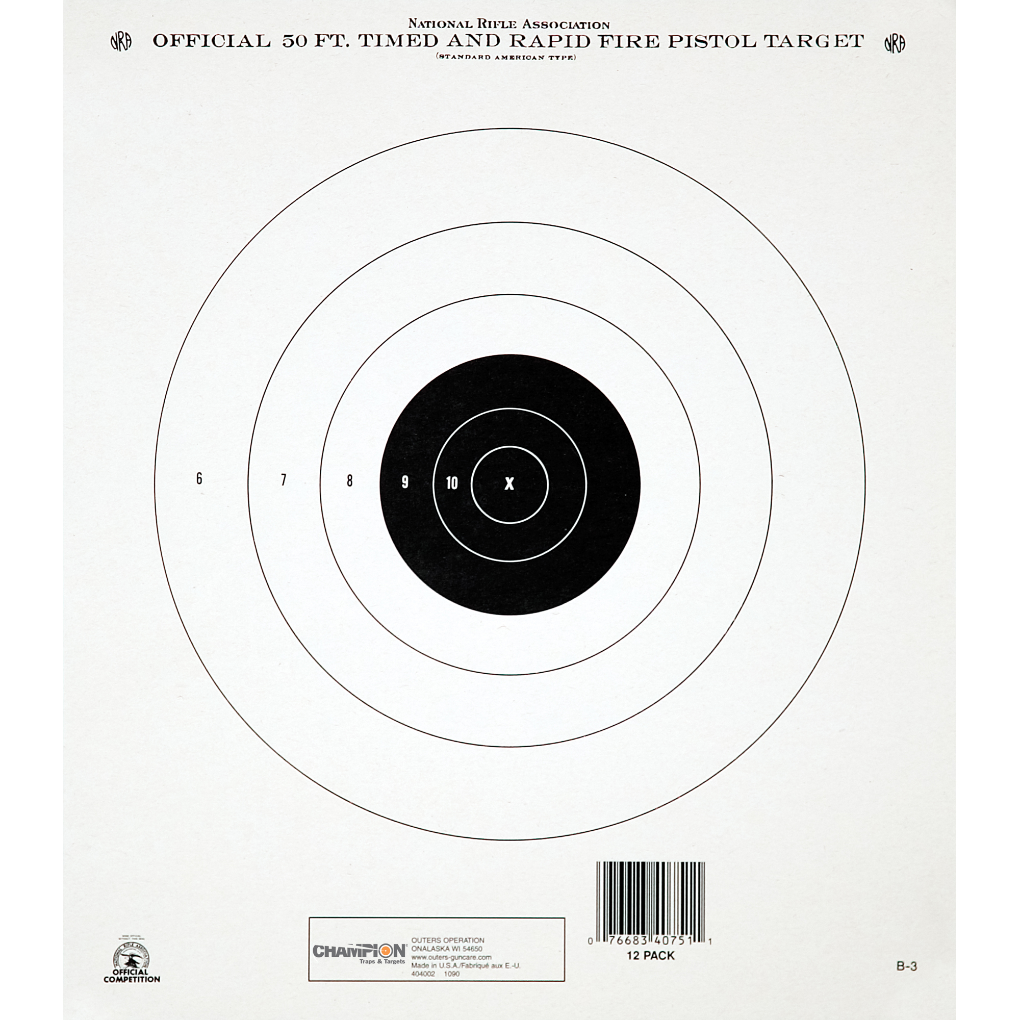 Champion Traps & Targets GB3 NRA – 12/Pack