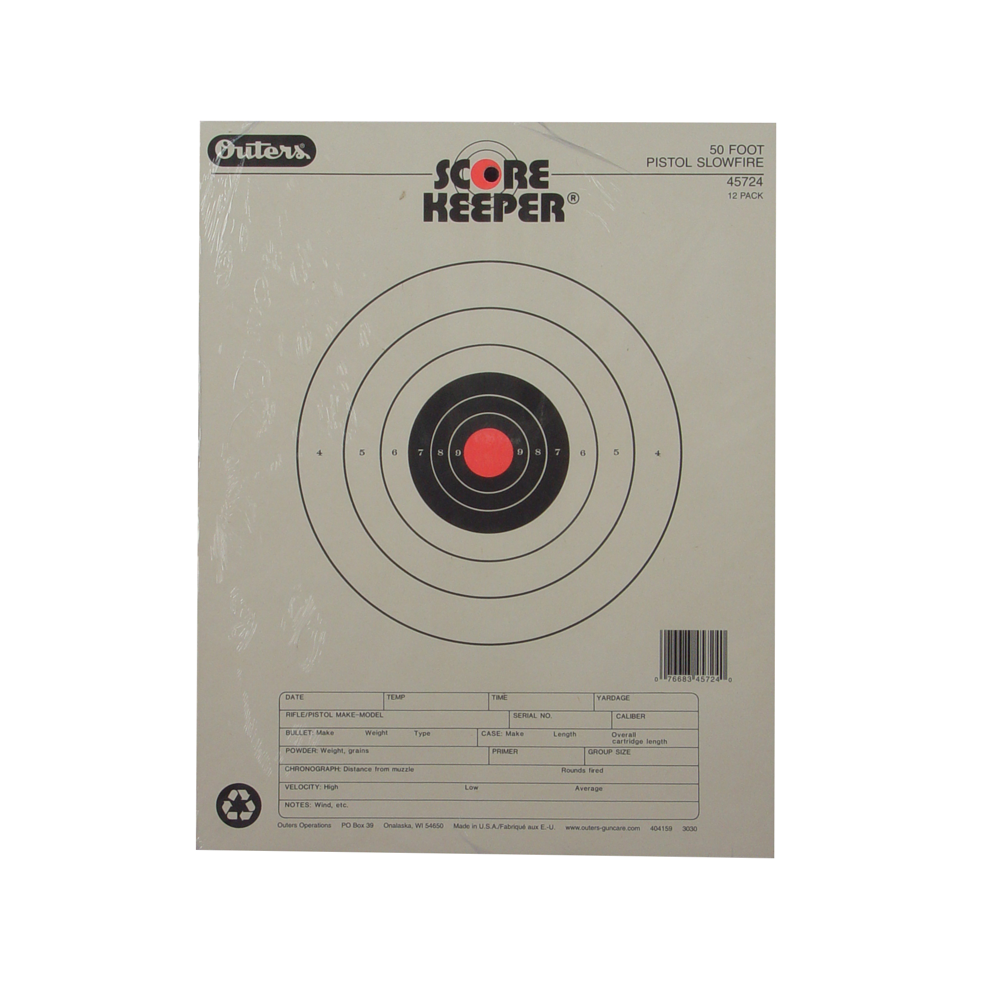 Champion Traps & Targets Orange Bullseye Scorekeeper – 12/Pack