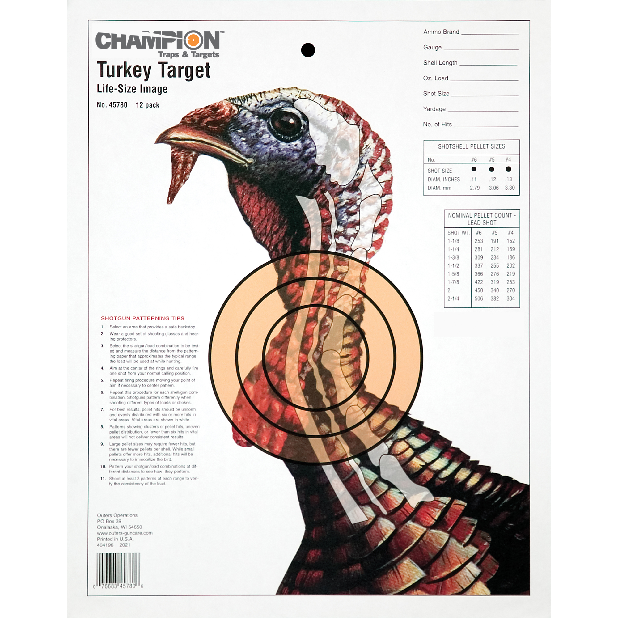 Champion Traps & Targets Lifesize Practice – 12/Pack