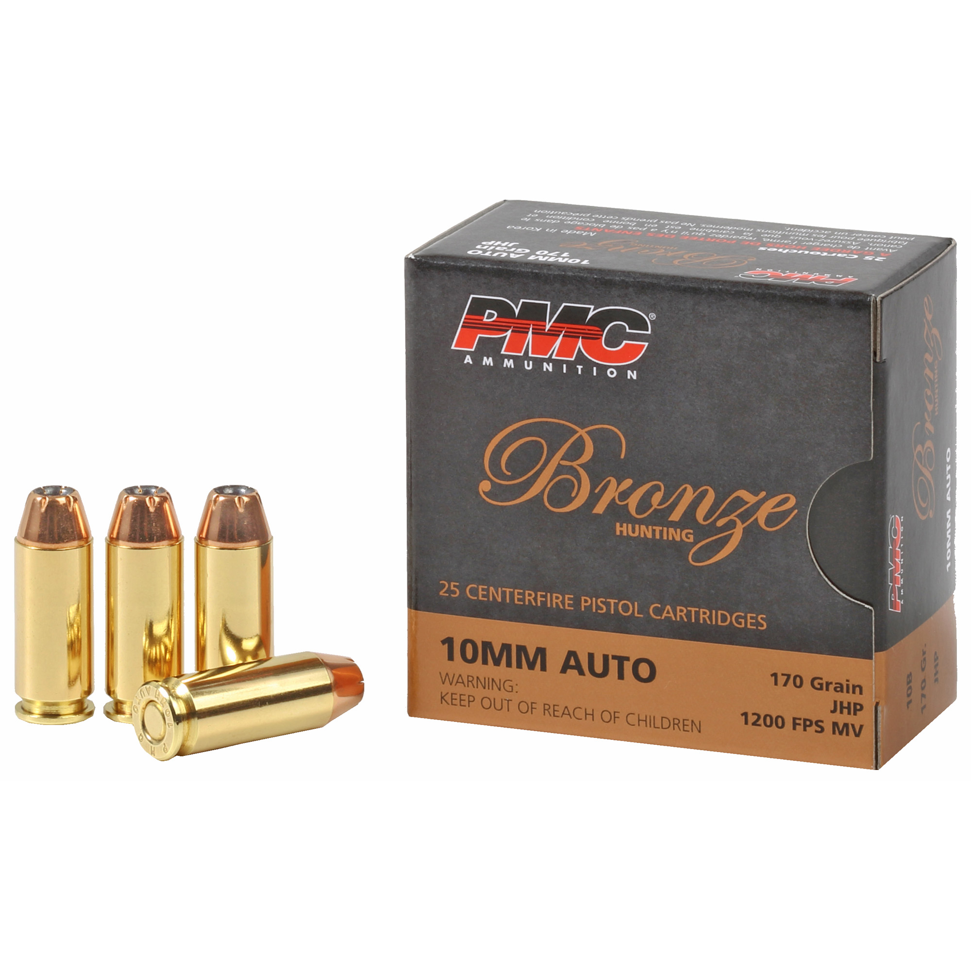 PMC Bronze 10mm 170gr Jacketed Hollow Point – 25rd