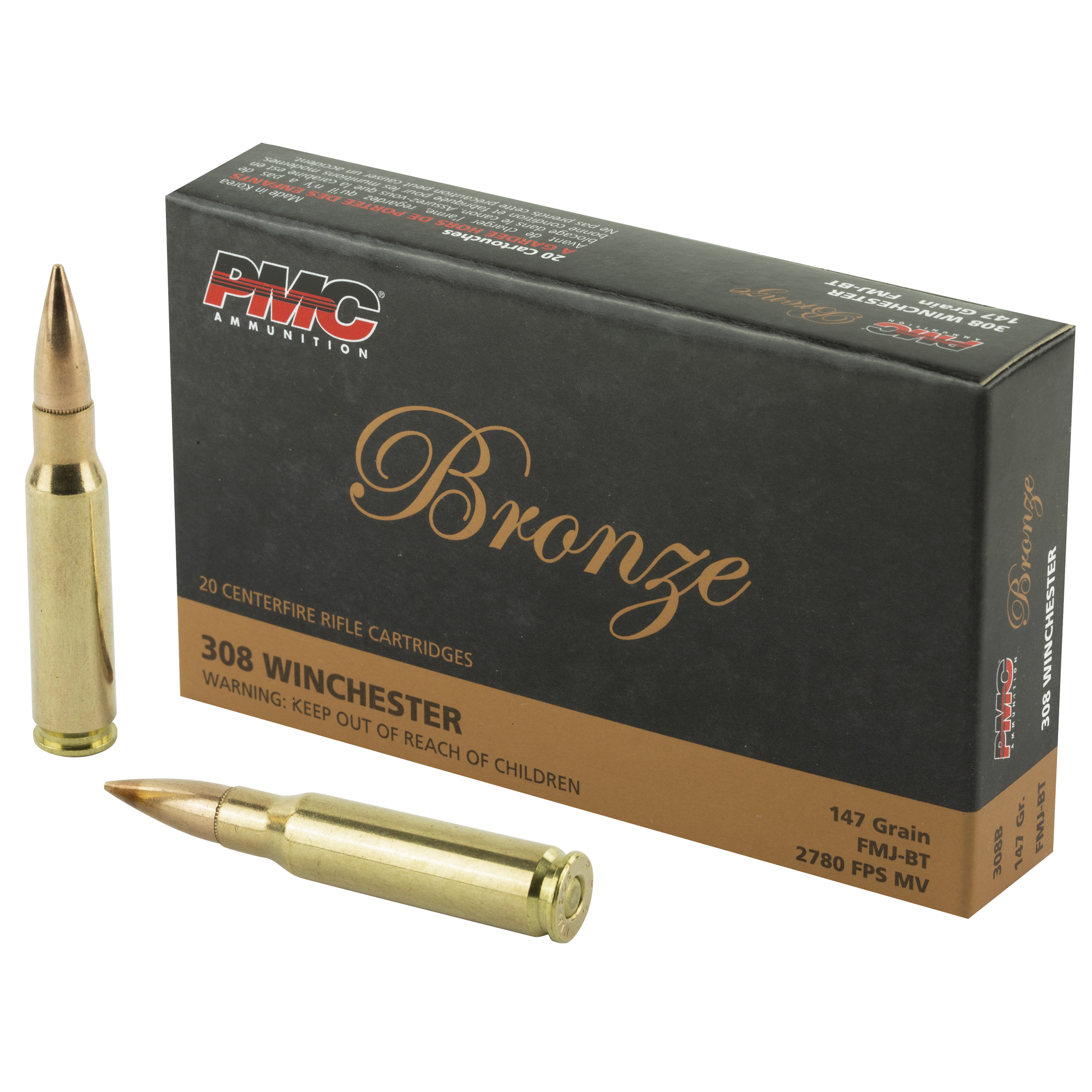 PMC Bronze 308 Winchester 147gr Full Metal Jacket – 20rd