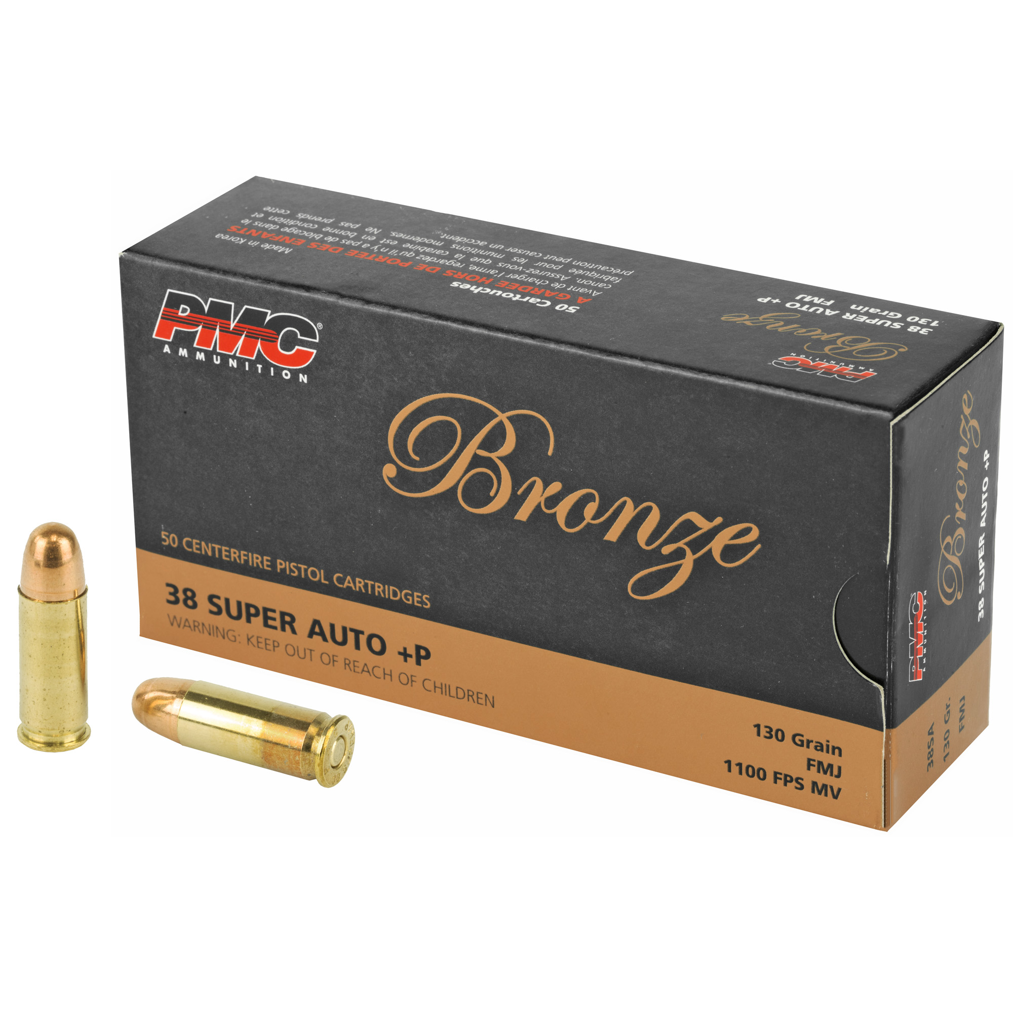 PMC Bronze 38 Super 130gr Full Metal Jacket – 50rd