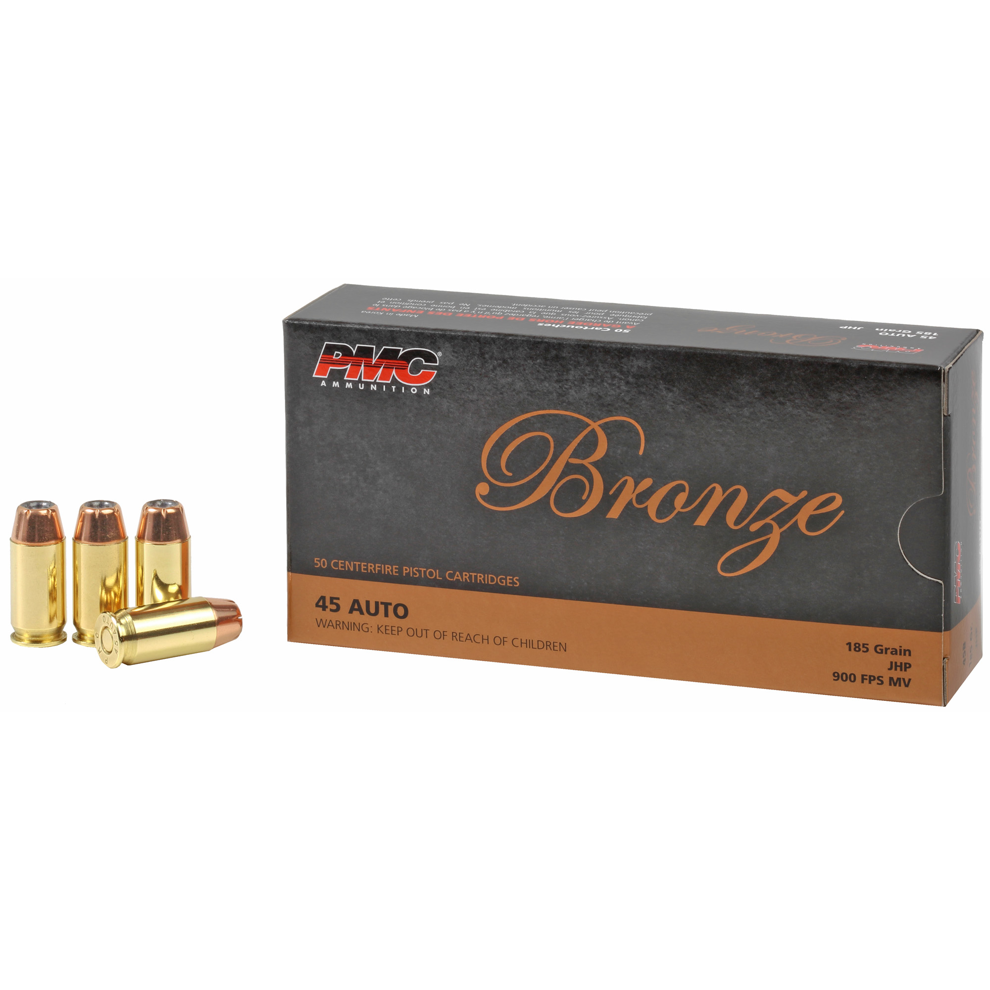 PMC Bronze 45 ACP 185gr Jacketed Hollow Point – 50rd