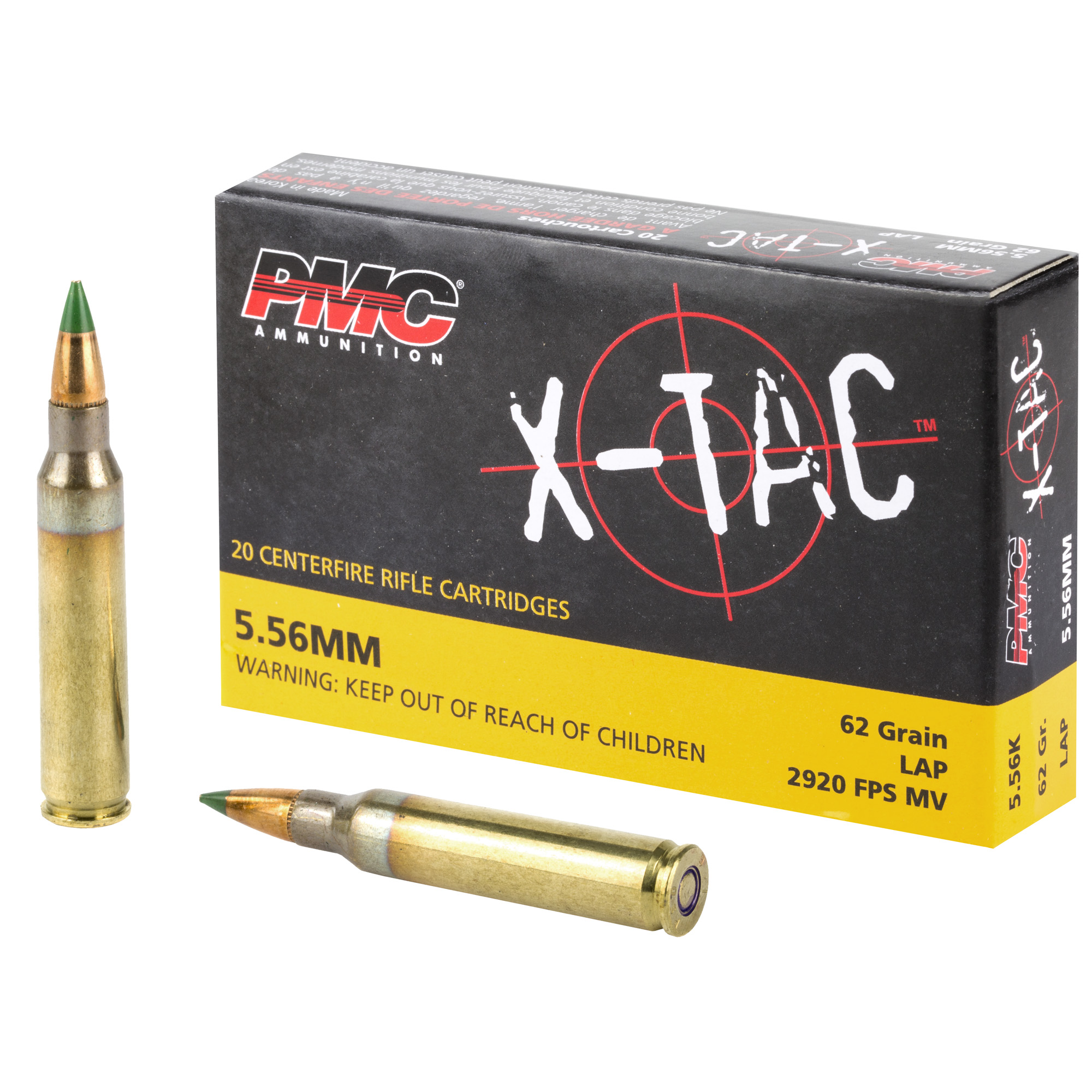 PMC XTAC 5.56 NATO 62gr LAP – 20rd