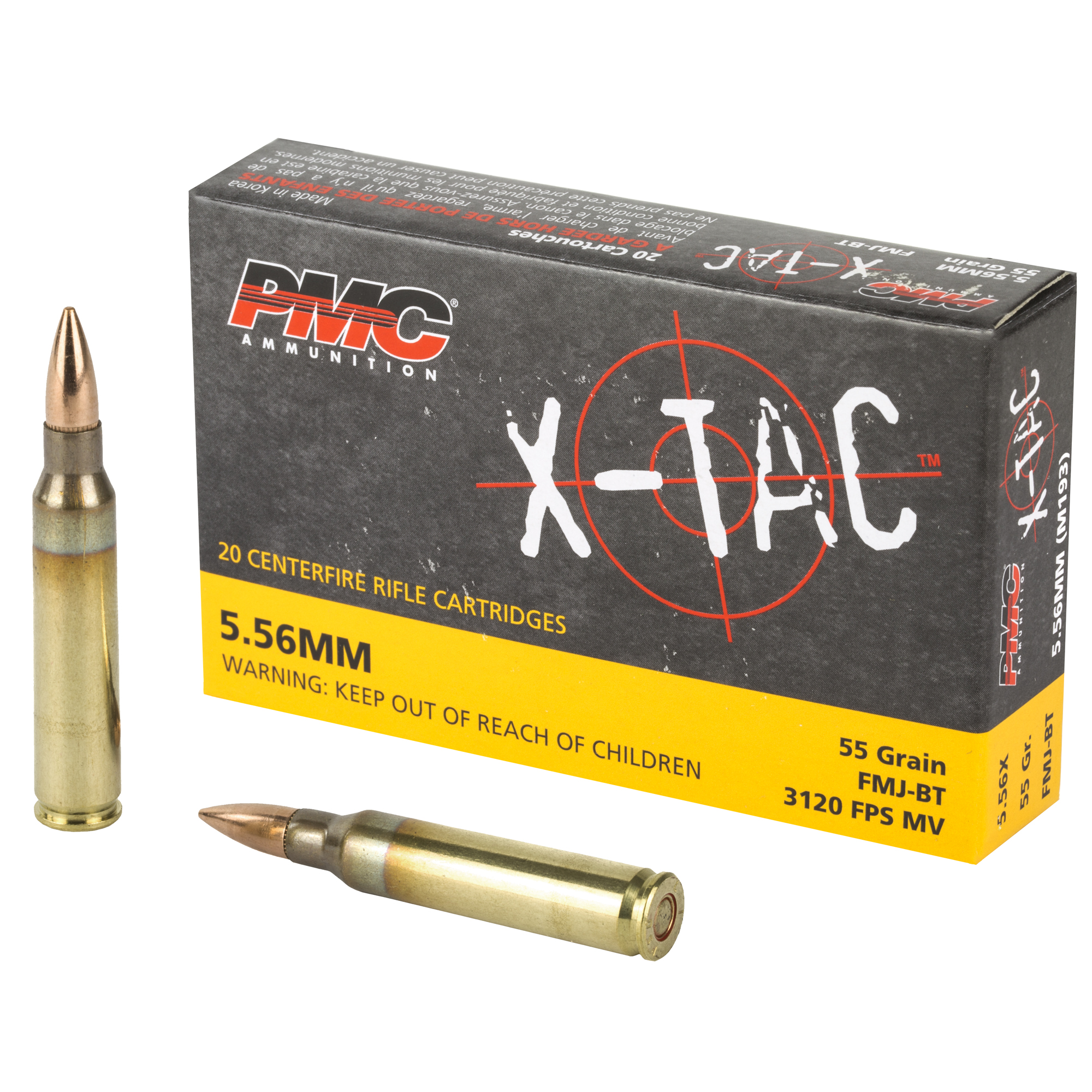 PMC XTAC 5.56 NATO 55gr Full Metal Jacket – 20rd