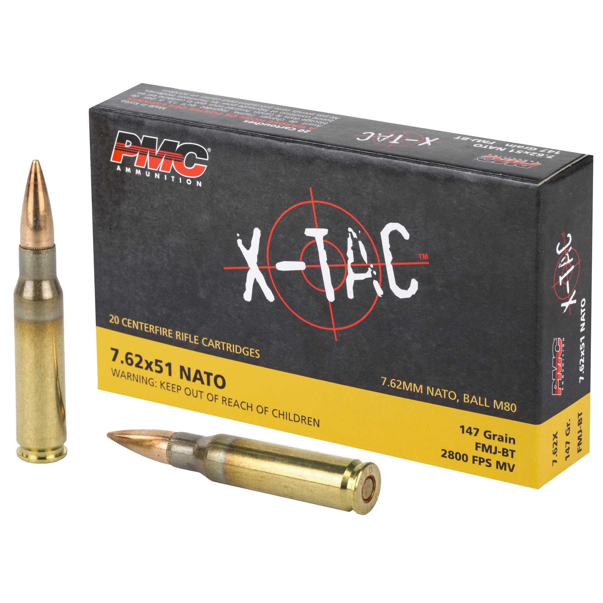 PMC XTAC 7.62 NATO 147gr Full Metal Jacket – 20rd