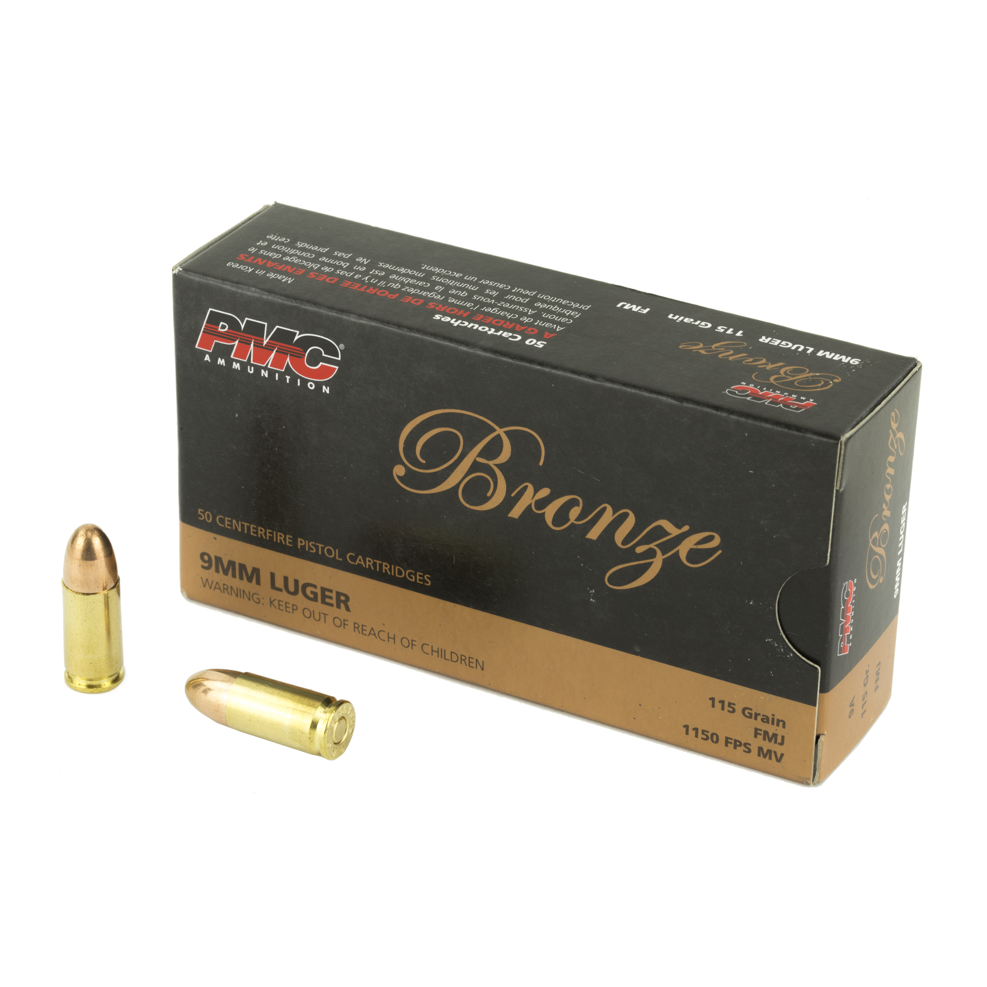 PMC Bronze 9mm 115gr Full Metal Jacket – 50rd