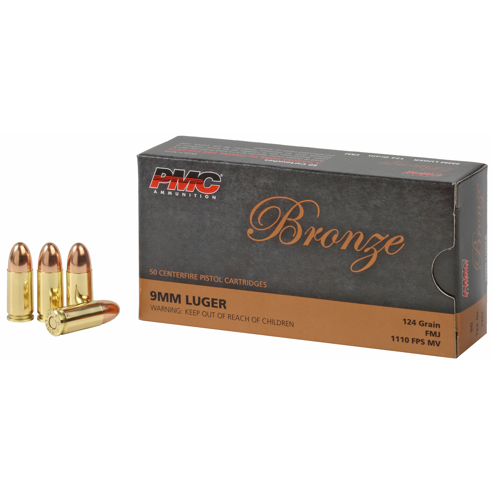 PMC Bronze 9mm 124gr Full Metal Jacket – 50rd