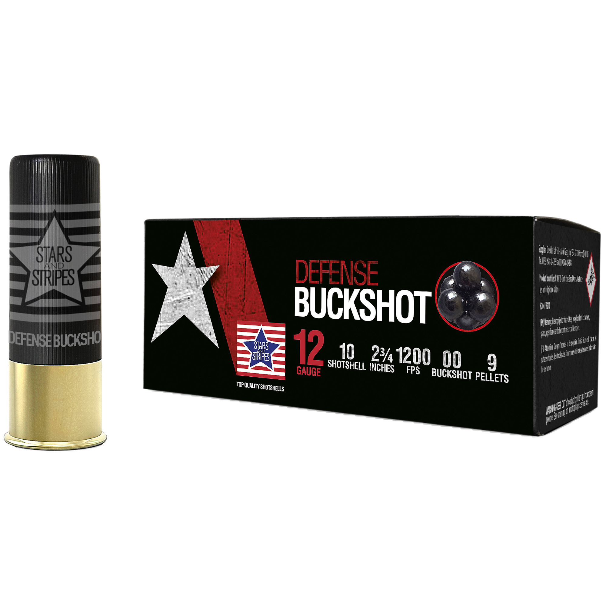 Stars and Stripes Defense 12 Gauge 2.75″ Buckshot – 10rd