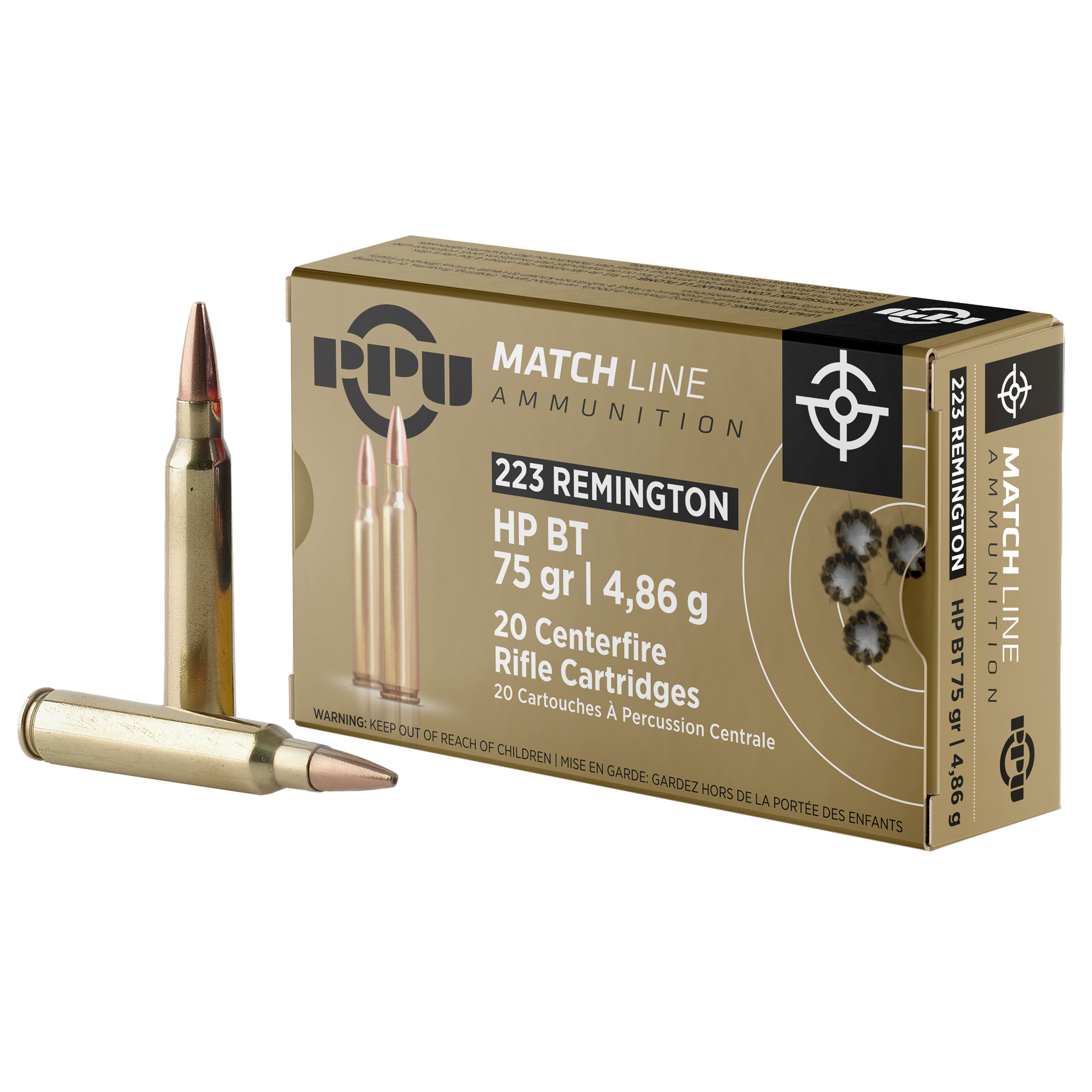 Prvi Partizan Match 223 Remington 75gr Hollow Point – 20rd