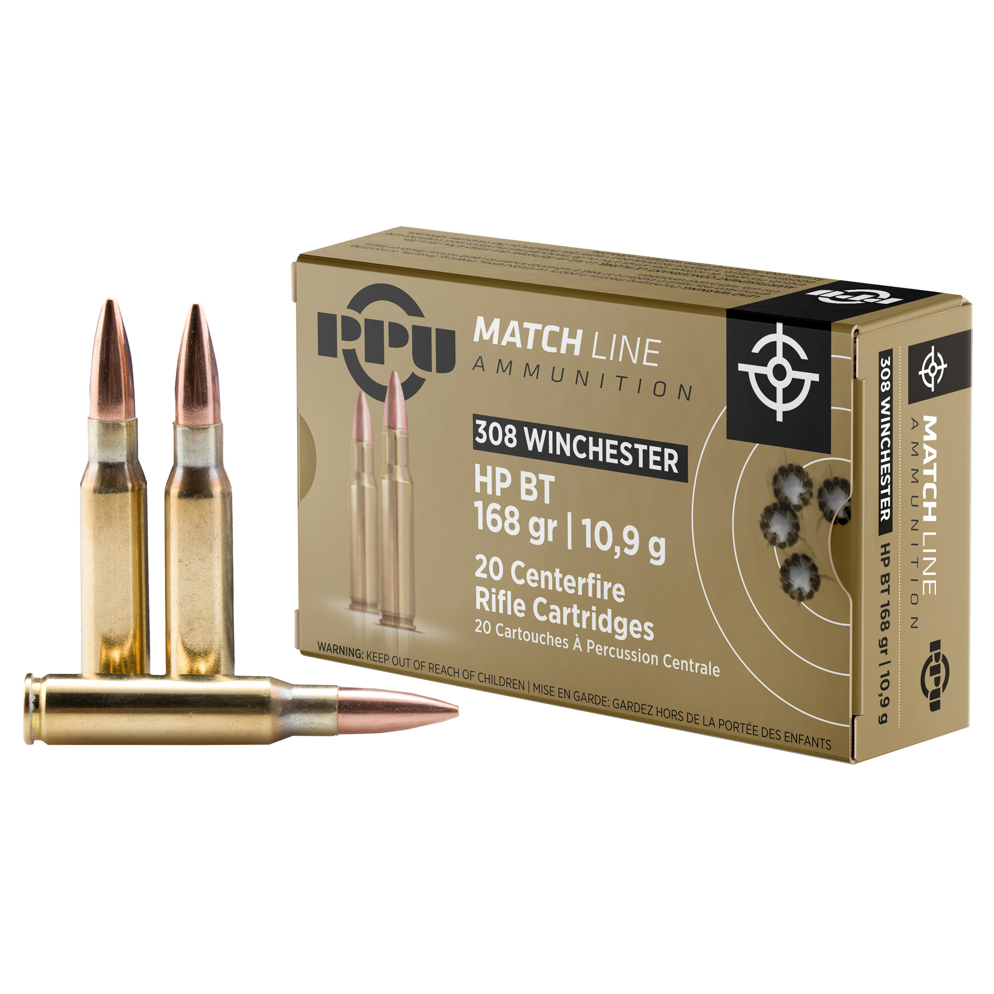 Prvi Partizan Match 308 Winchester 168gr Hollow Point – 20rd