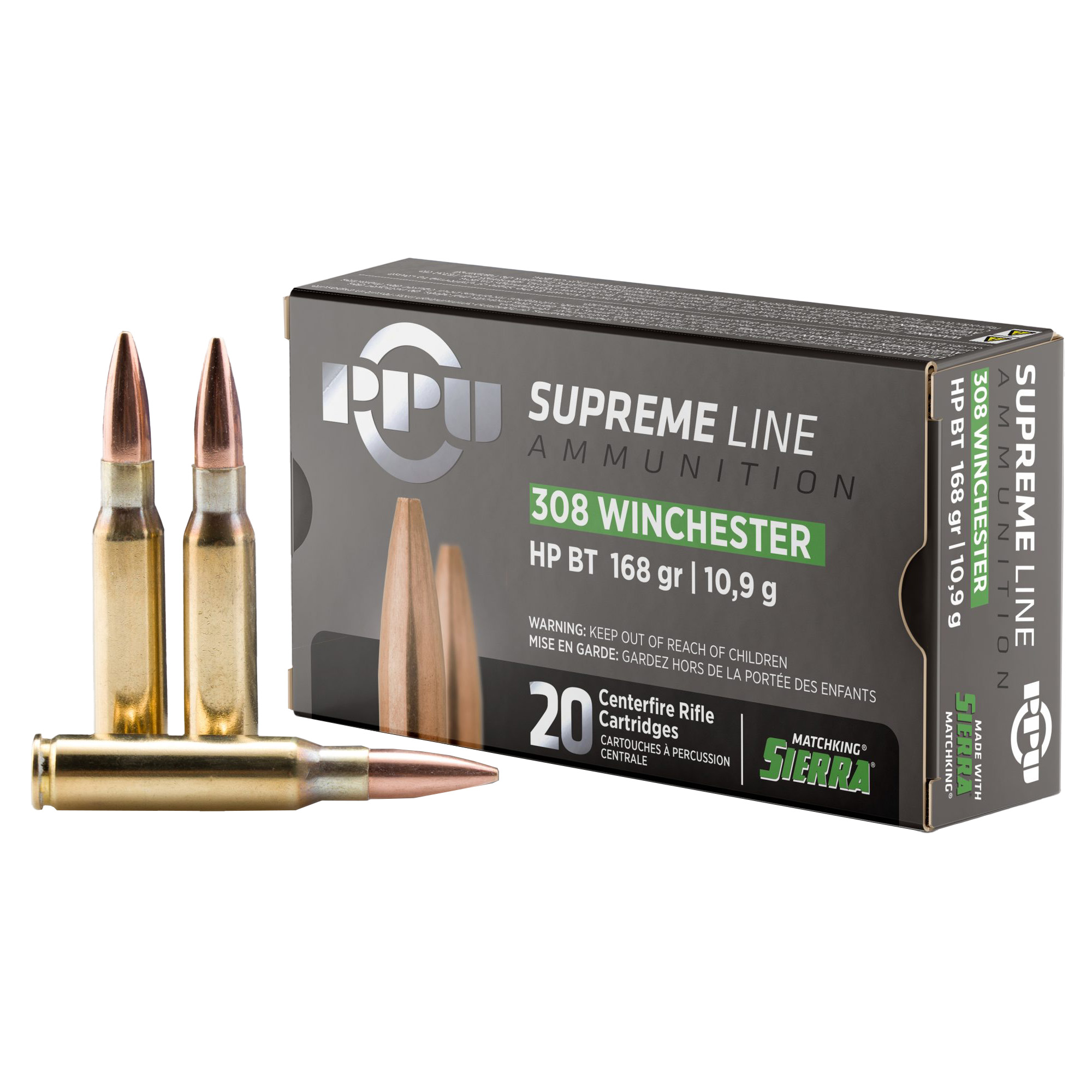 Prvi Partizan Supreme 308 Winchester 168gr Hollow Point – 20rd