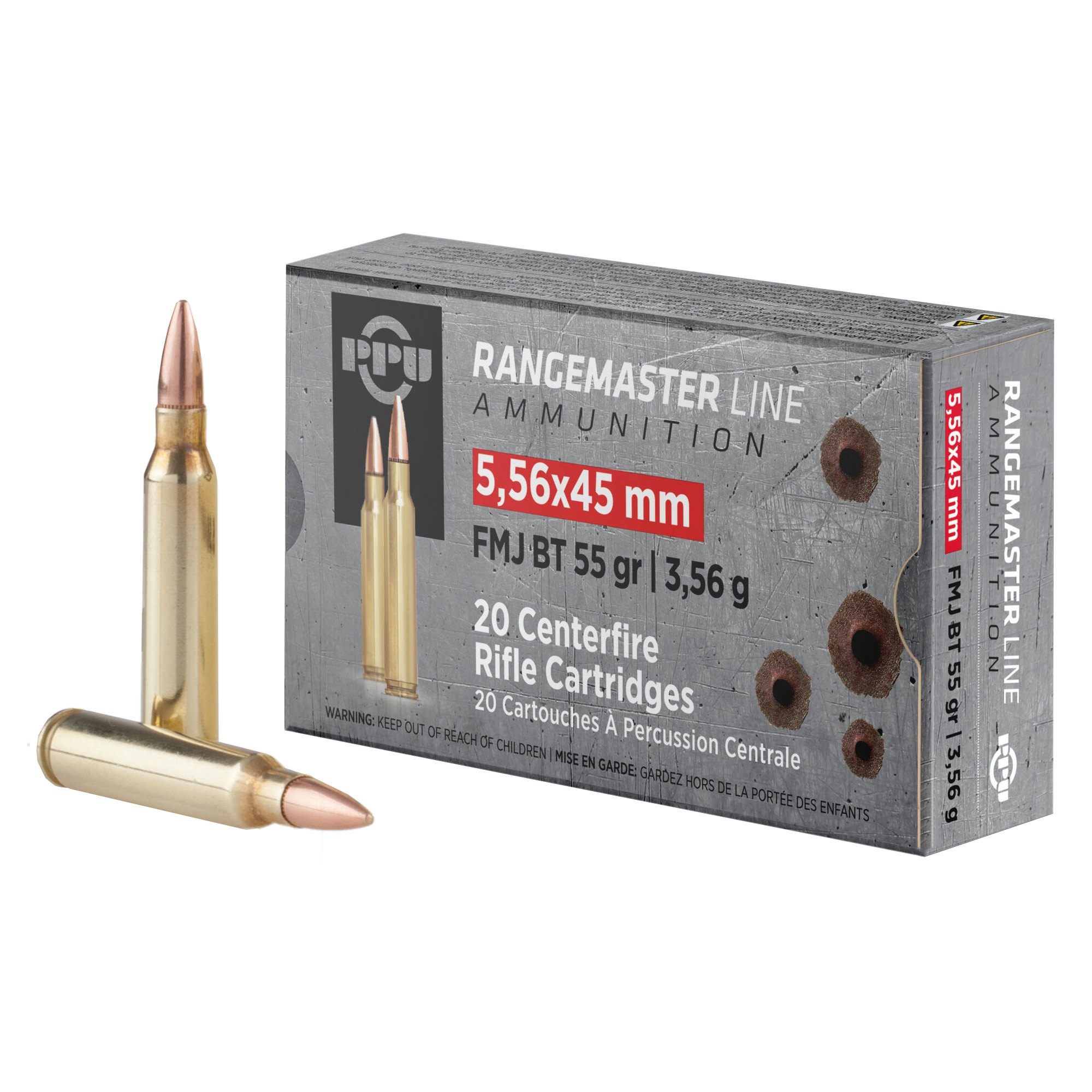 Prvi Partizan RangeMaster 5.56 NATO 55gr Full Metal Jacket – 20rd