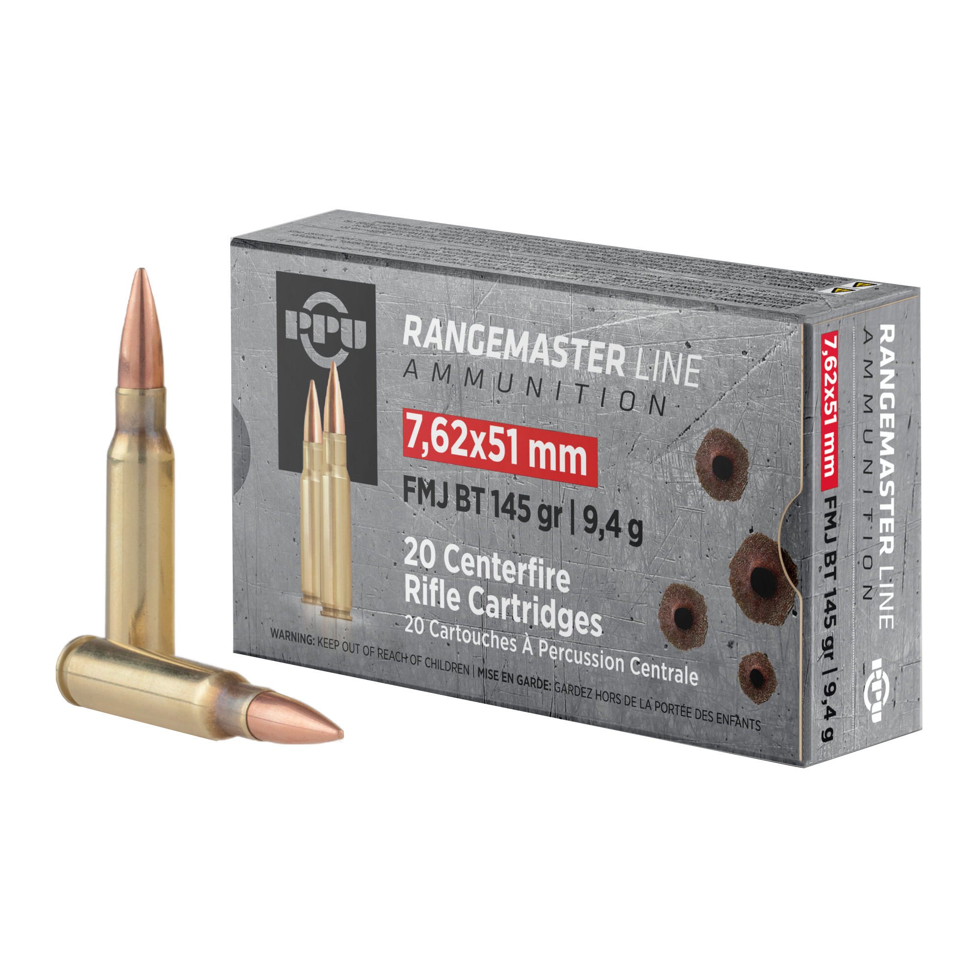 Prvi Partizan RangeMaster 7.62 NATO 145gr Full Metal Jacket – 20rd