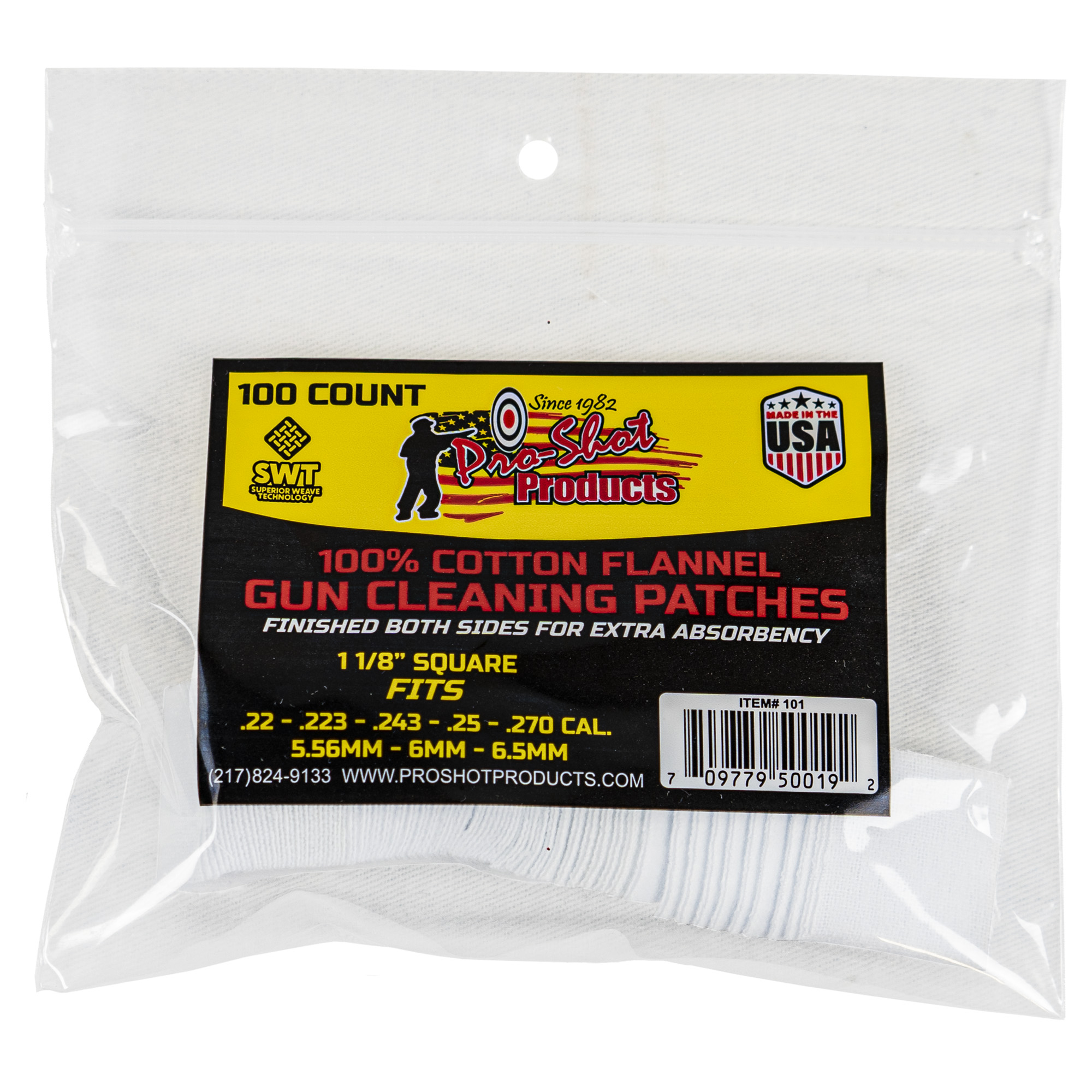 Pro-Shot Products .22-.270 Caliber Patch – 100/Pack