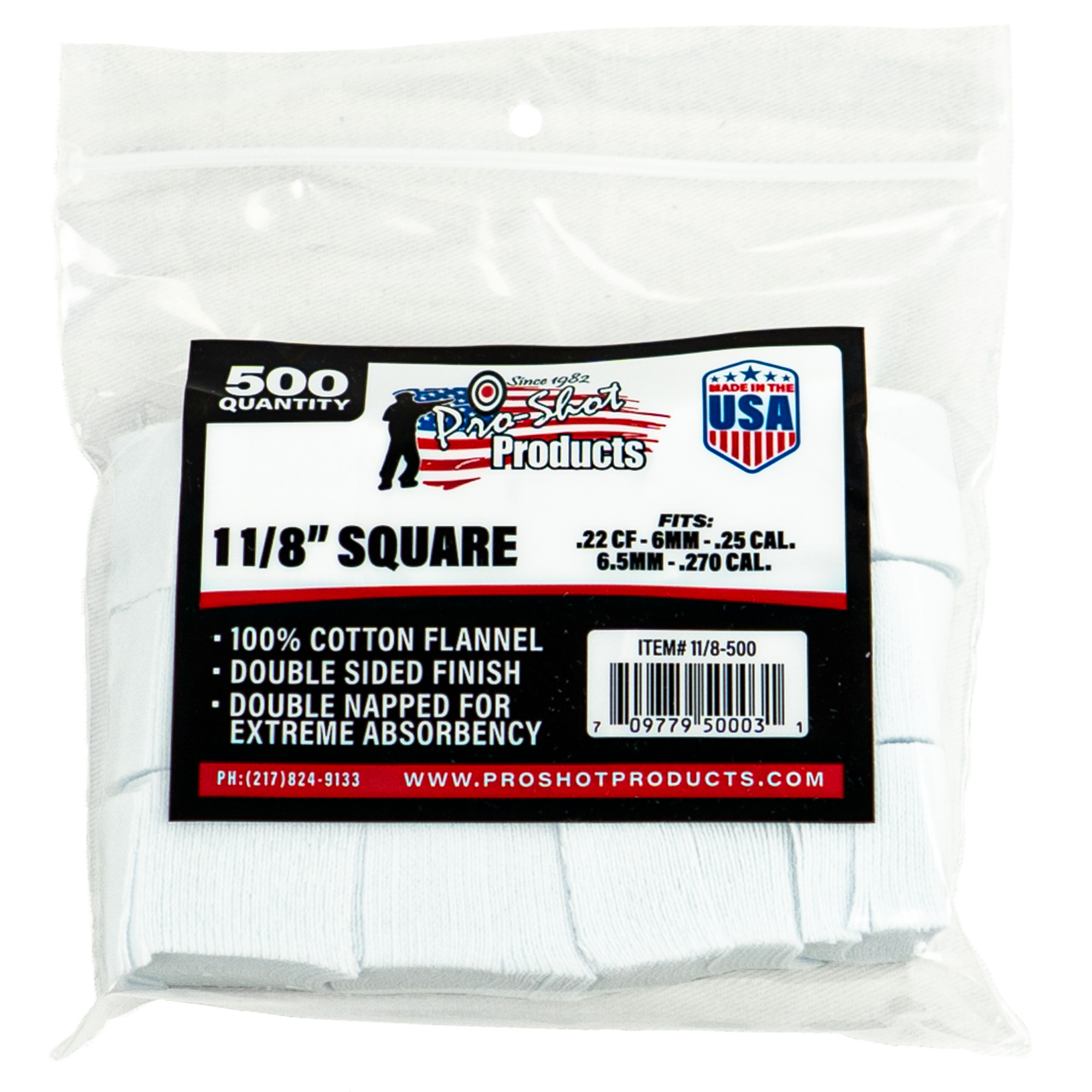 Pro-Shot Products .22-.270 Caliber Patch 1 1/8″