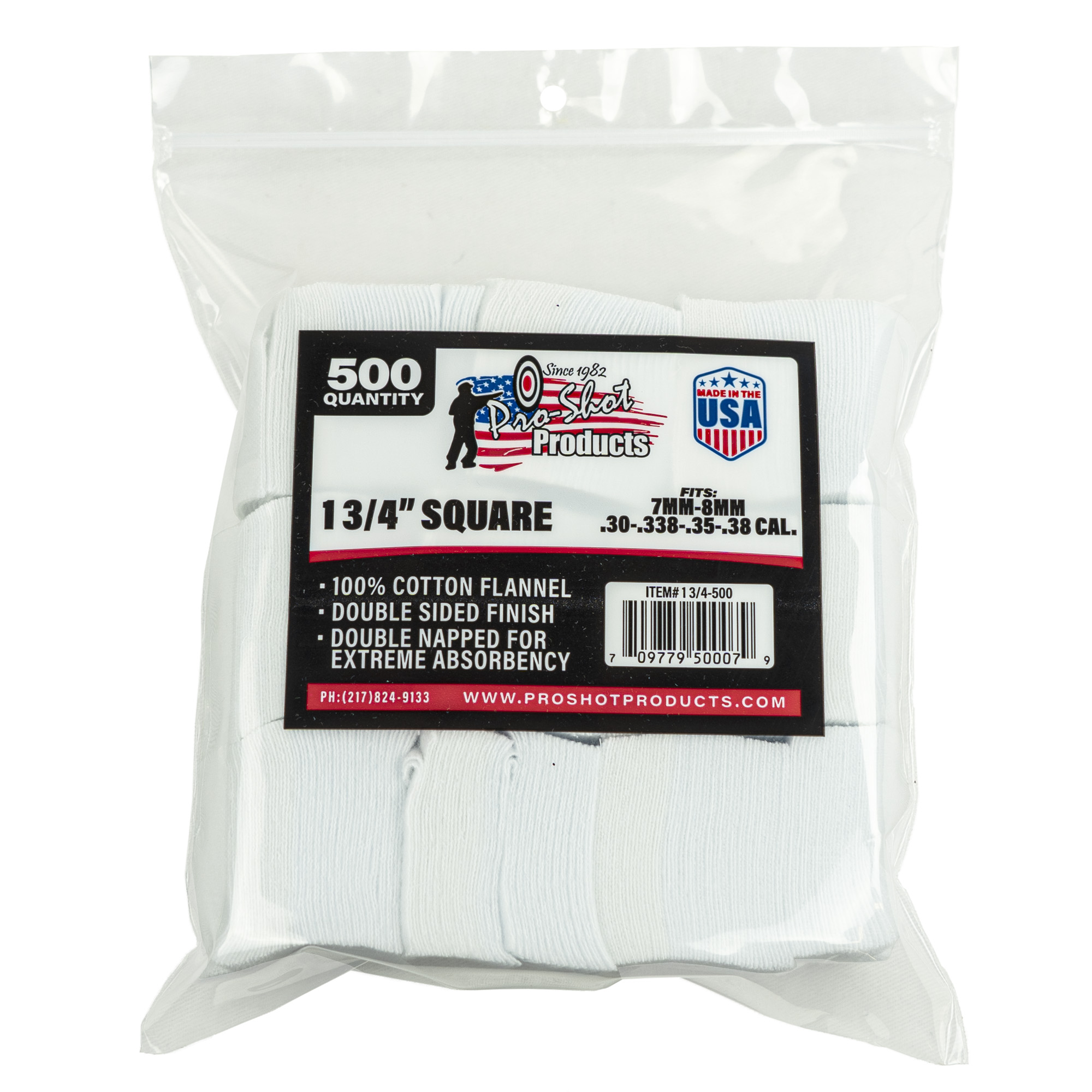 Pro-Shot Products 7MM-38 Caliber Patch 1.75″ – 500/Pack